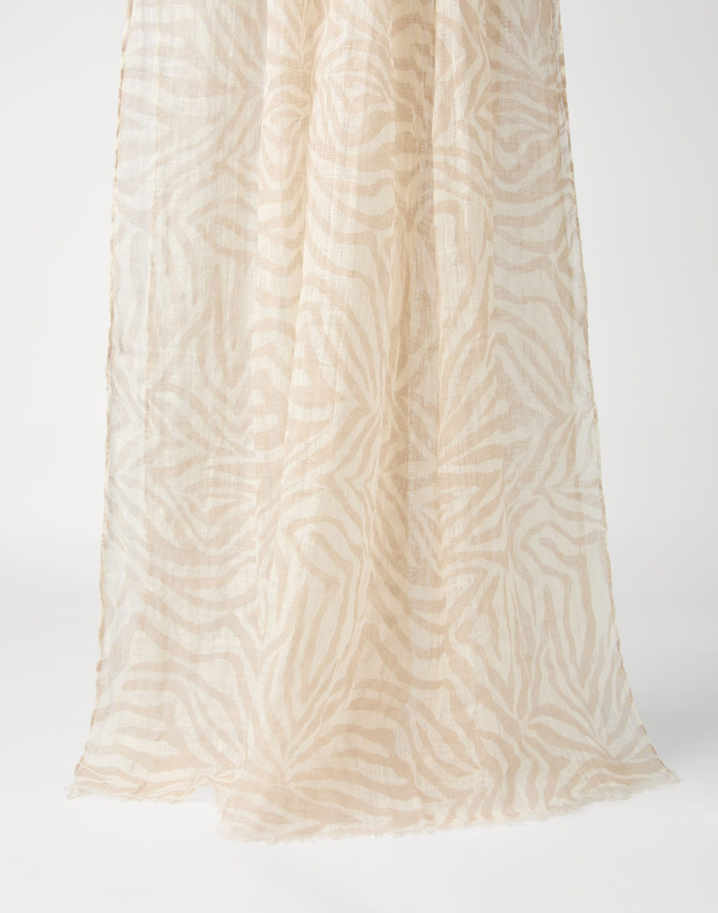 Ethnic print linen scarf - 1