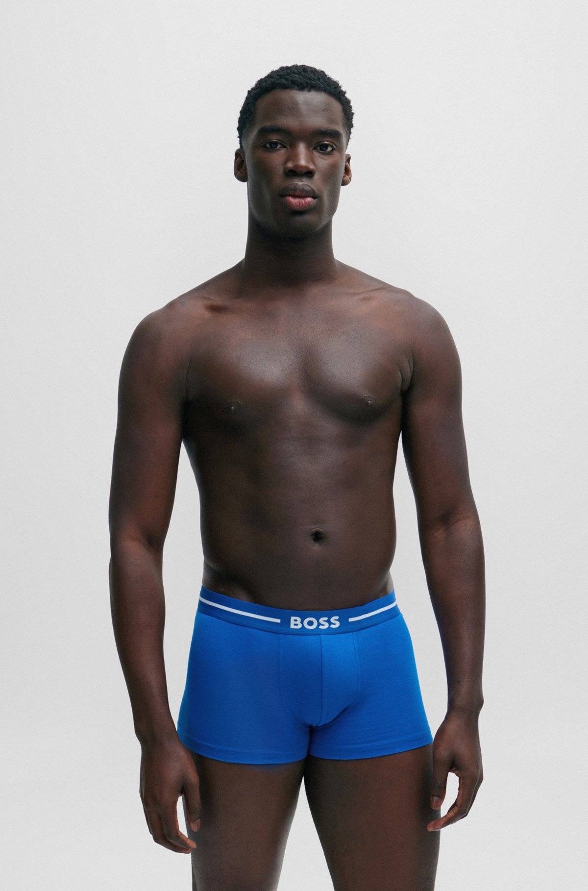 THREE-PACK OF STRETCH-COTTON TRUNKS WITH LOGO WAISTBANDS - 2