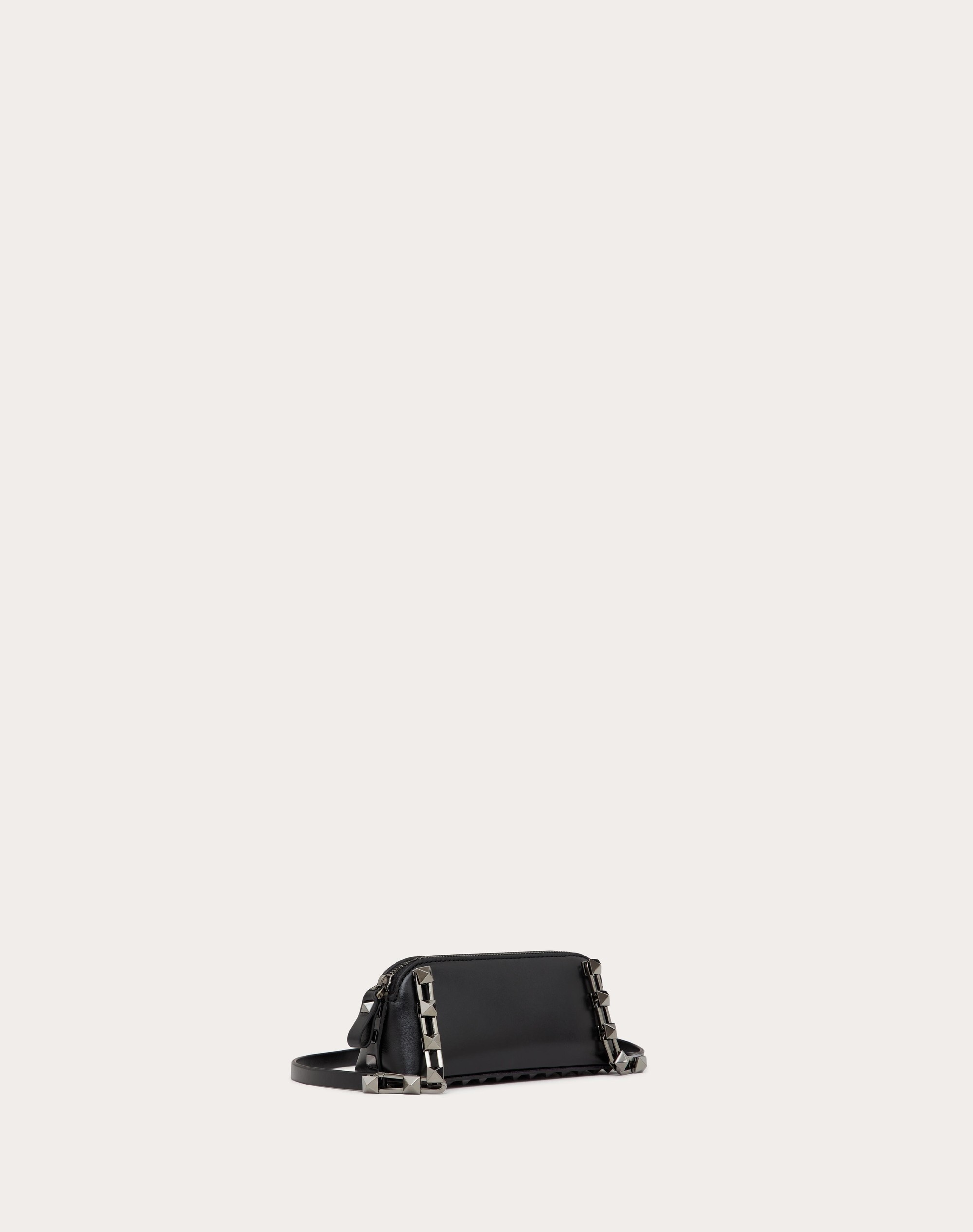 MINI ROCKSTUD SHINY CALFSKIN CLUTCH - 3