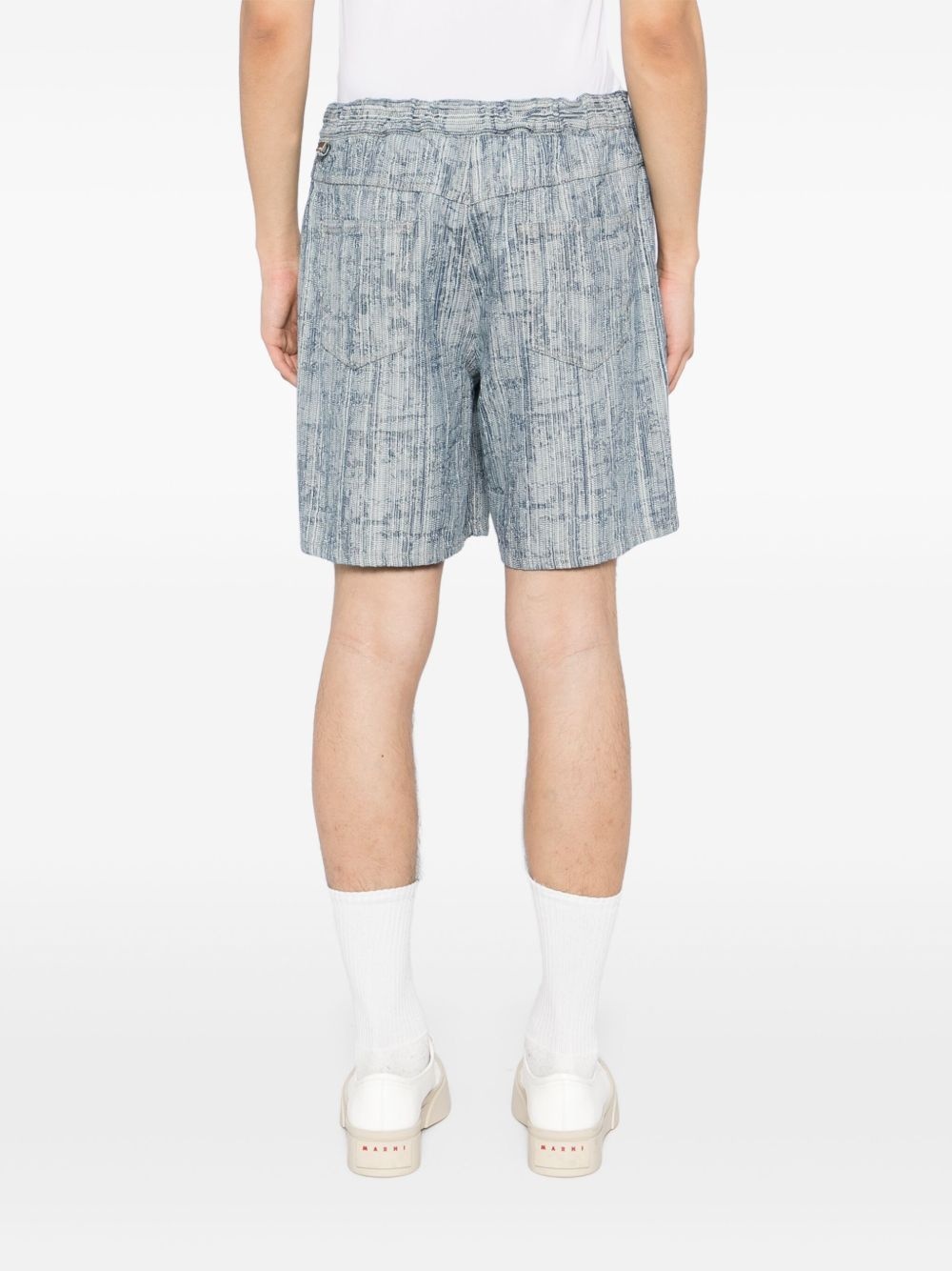 Dacquard denim shorts - 4