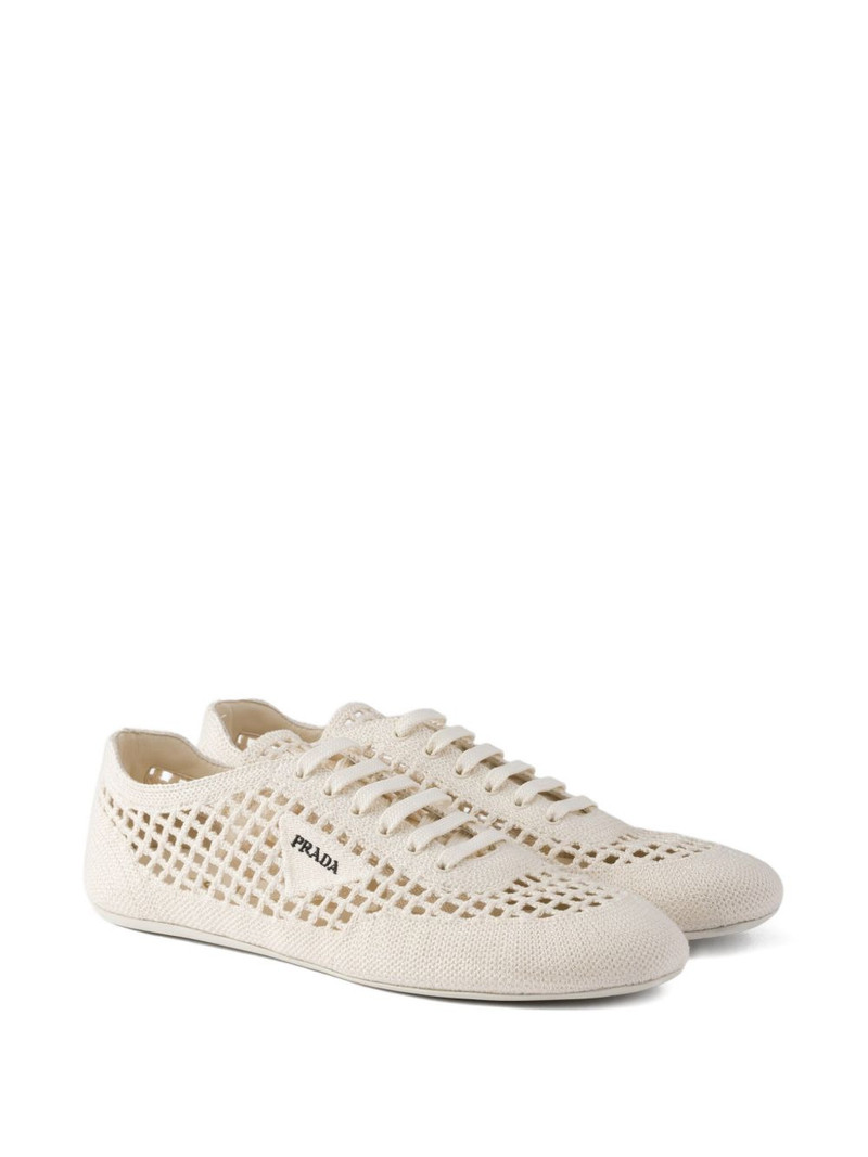 Prada round-toe lace-up sneakers outlook