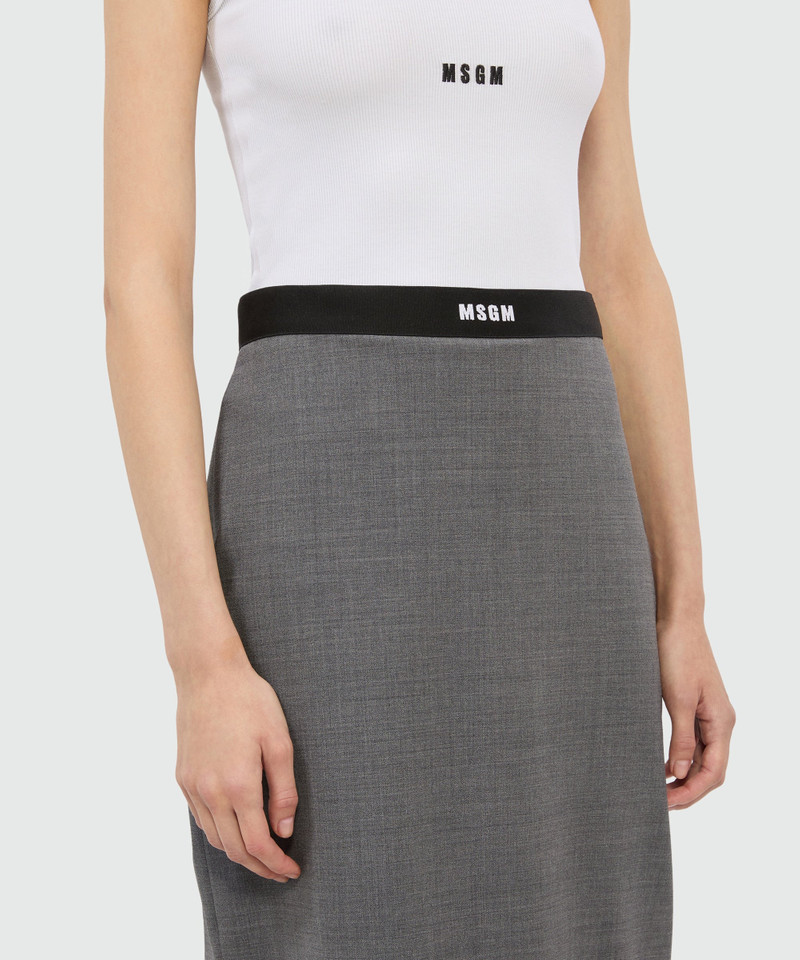 MSGM anthracite pencil skirt in cool wool with elastic band 5