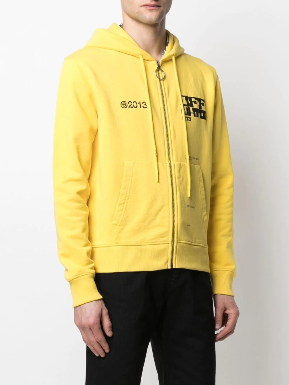 logo-print zip-fastening hoodie - 3