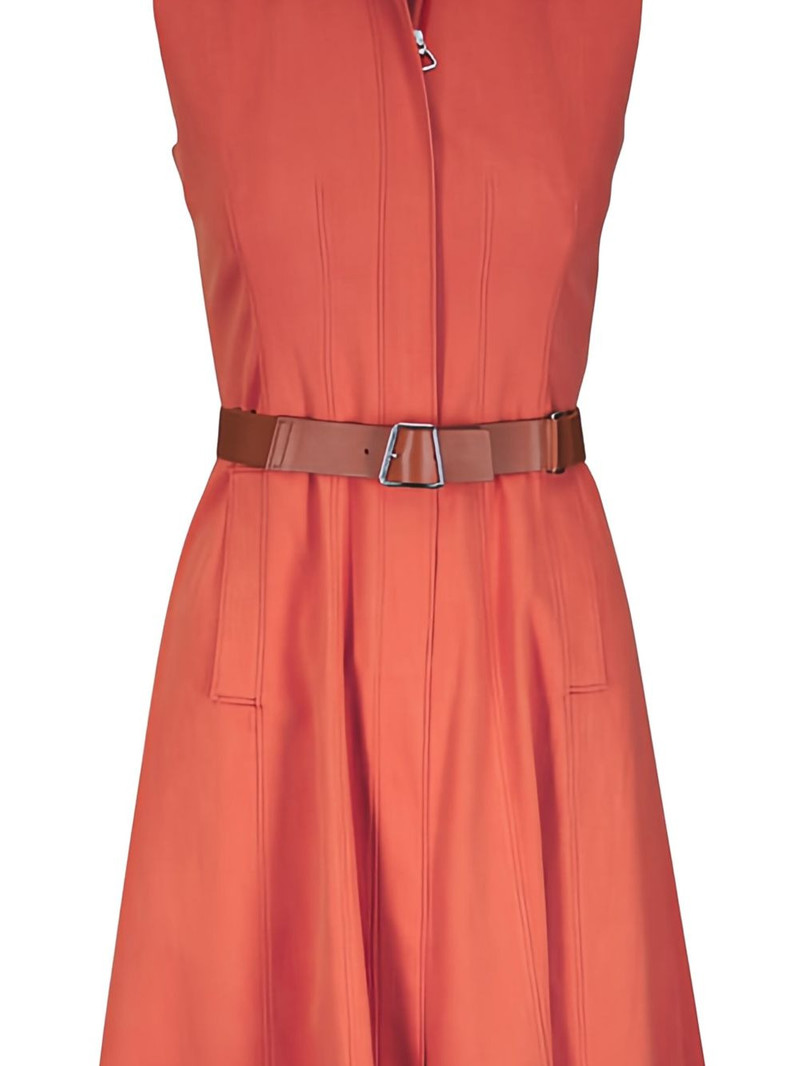 AKRIS collared belted midi dress outlook