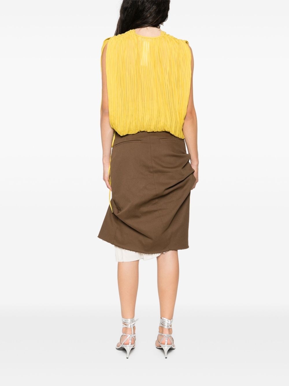 pleated silk top - 4