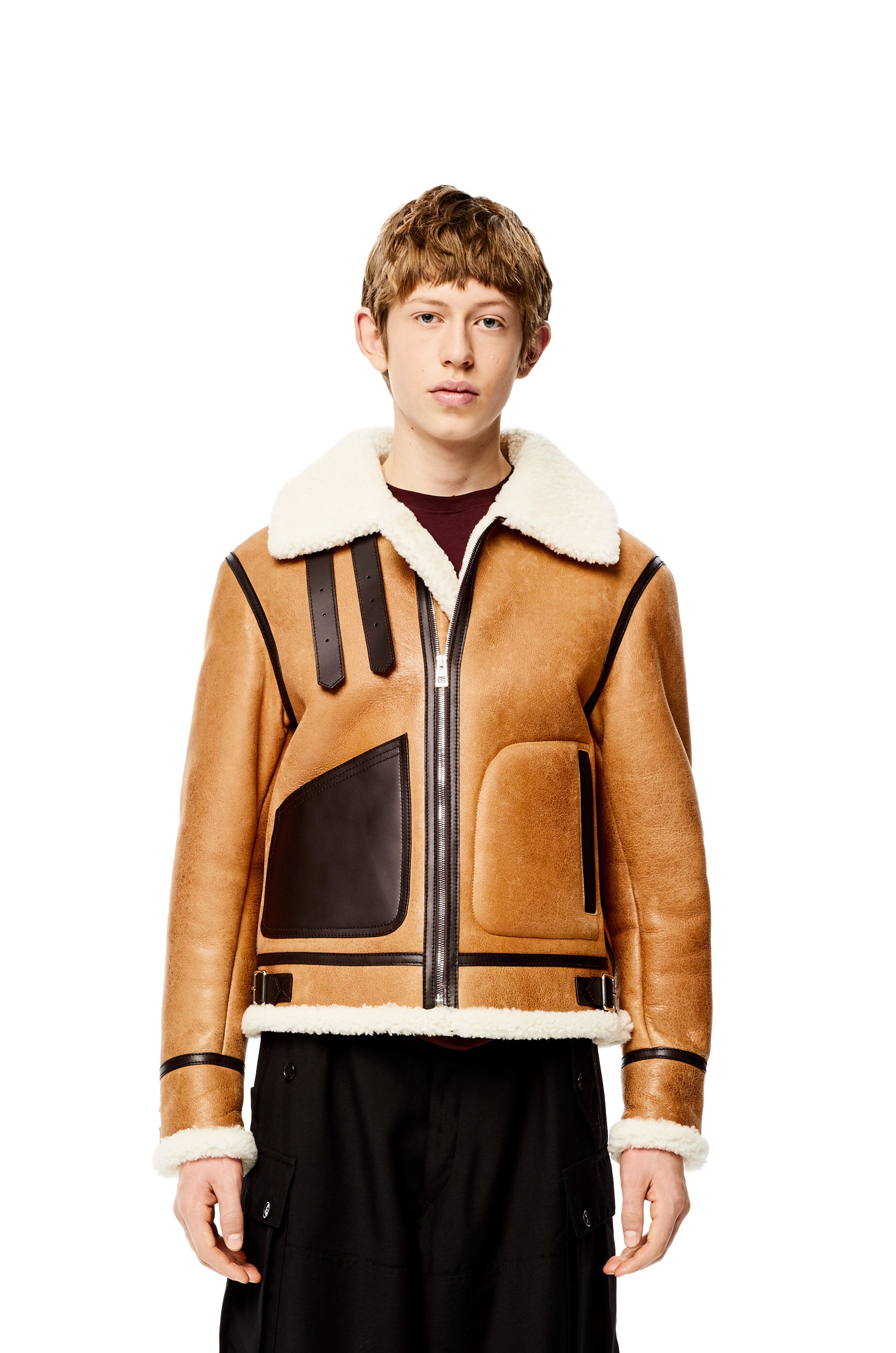 Aviator jacket in shearling - 3