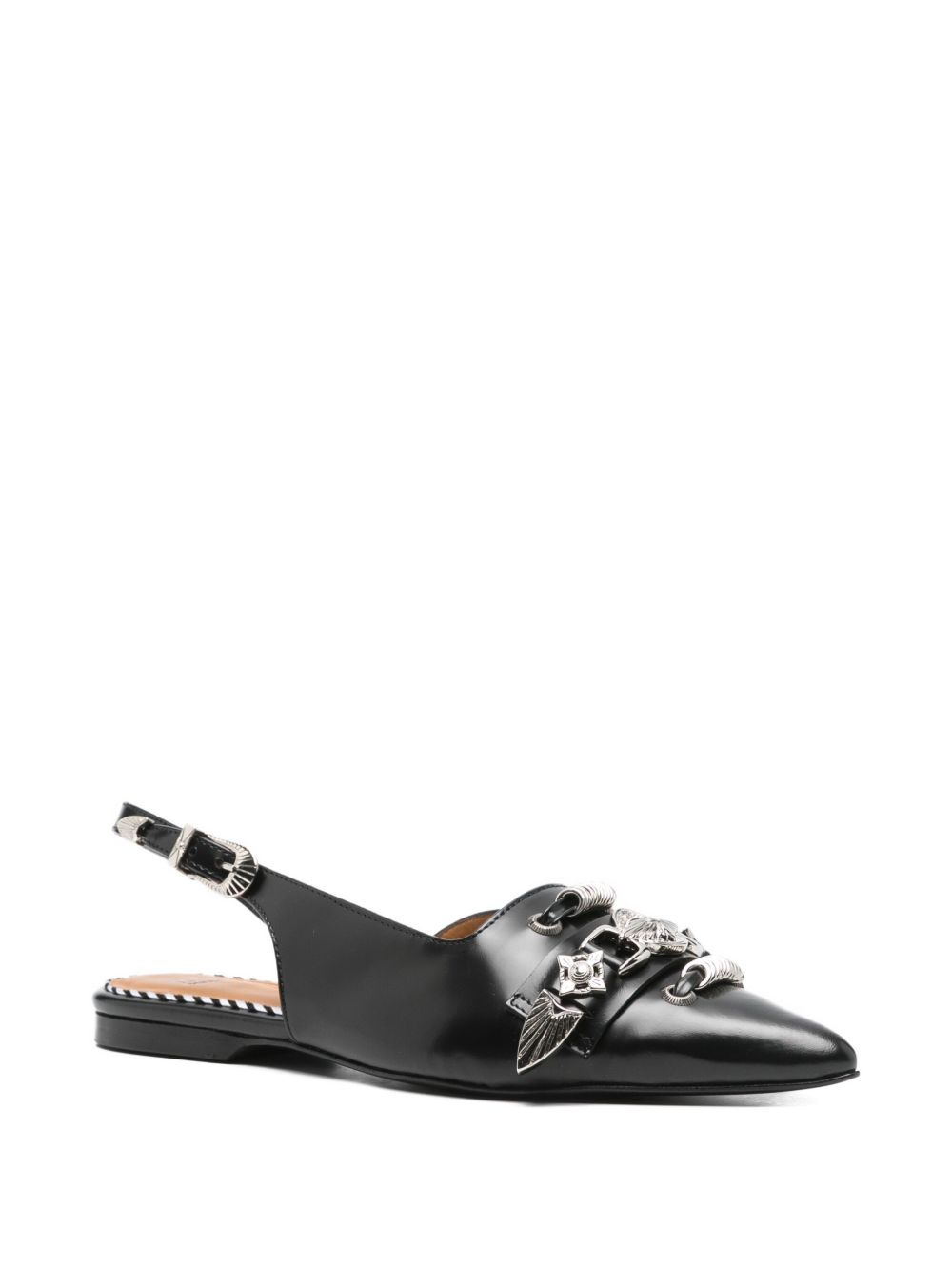buckle-embellished slingback mules - 2