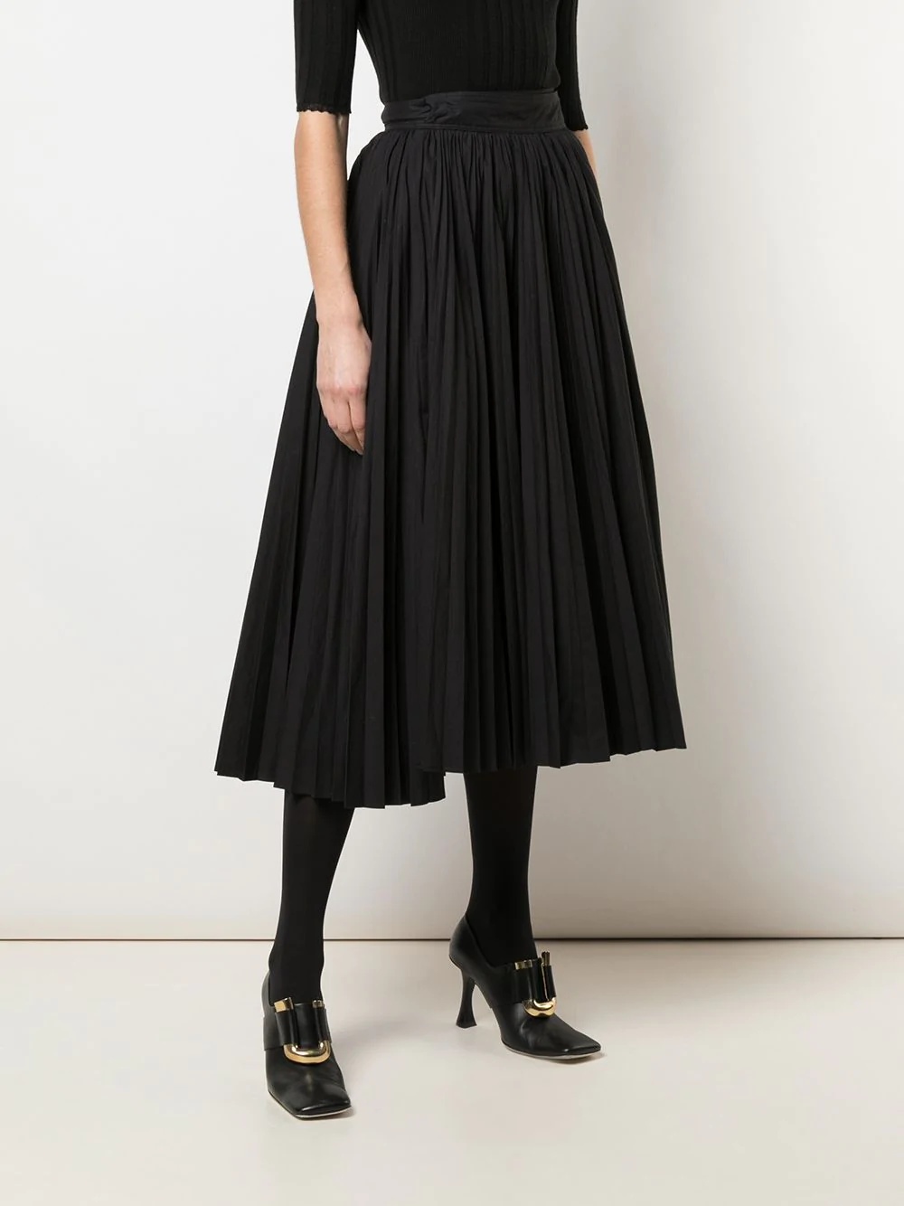 pleated poplin wrap skirt - 3