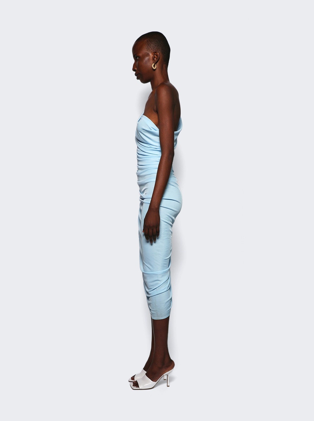 One Shoulder Midi Dress Iceberg Blue - 4