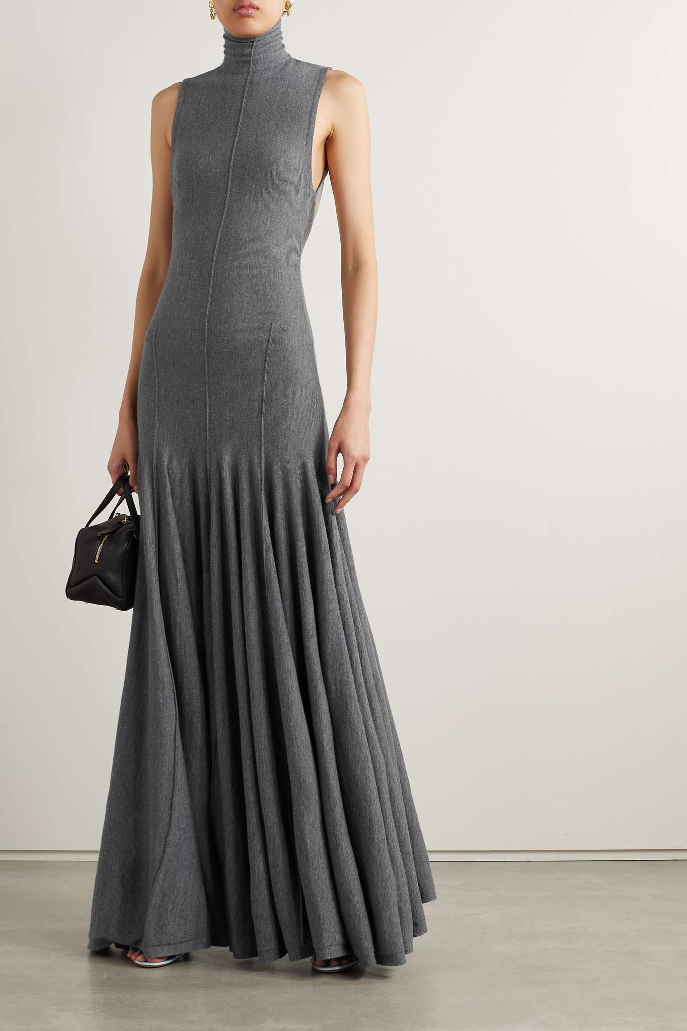 Romee open-back draped merino wool maxi dress - 2