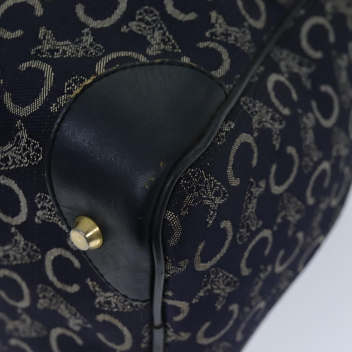 CELINE C Macadam Canvas Hand Bag Navy - 15