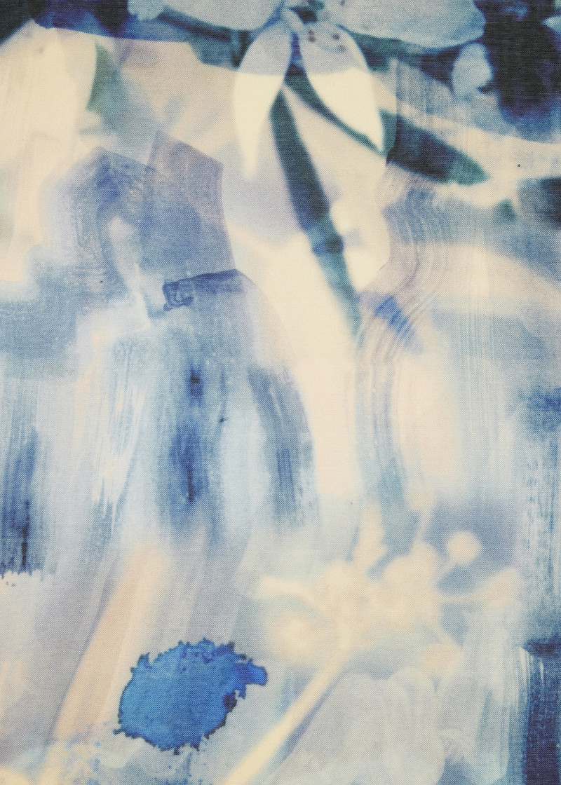 Blue 'Painted Photograph' Scarf 4
