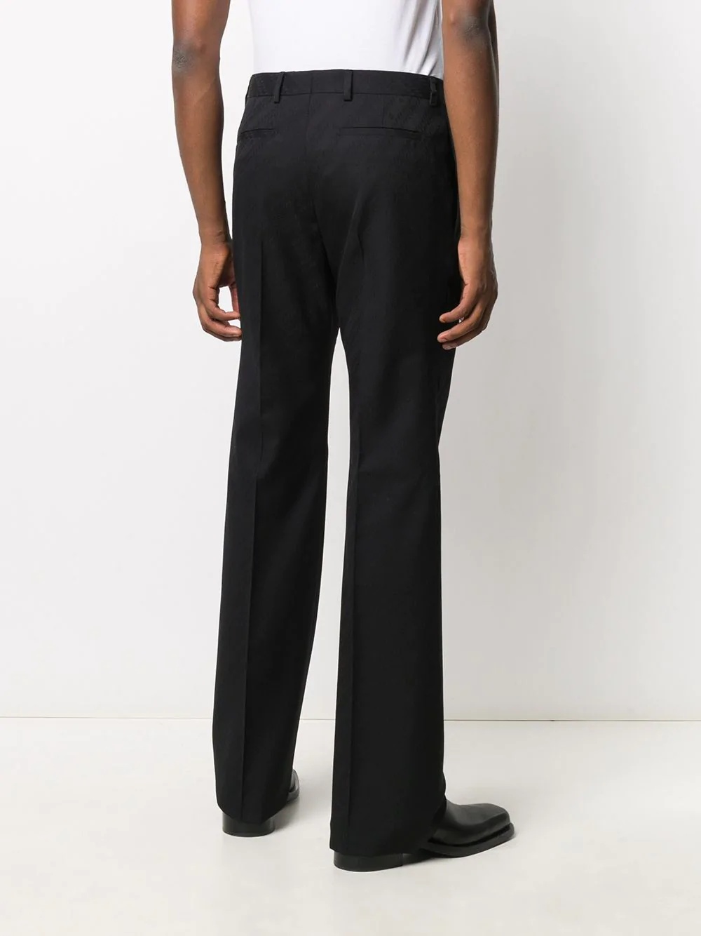 logo pattern tailored trousers - 4