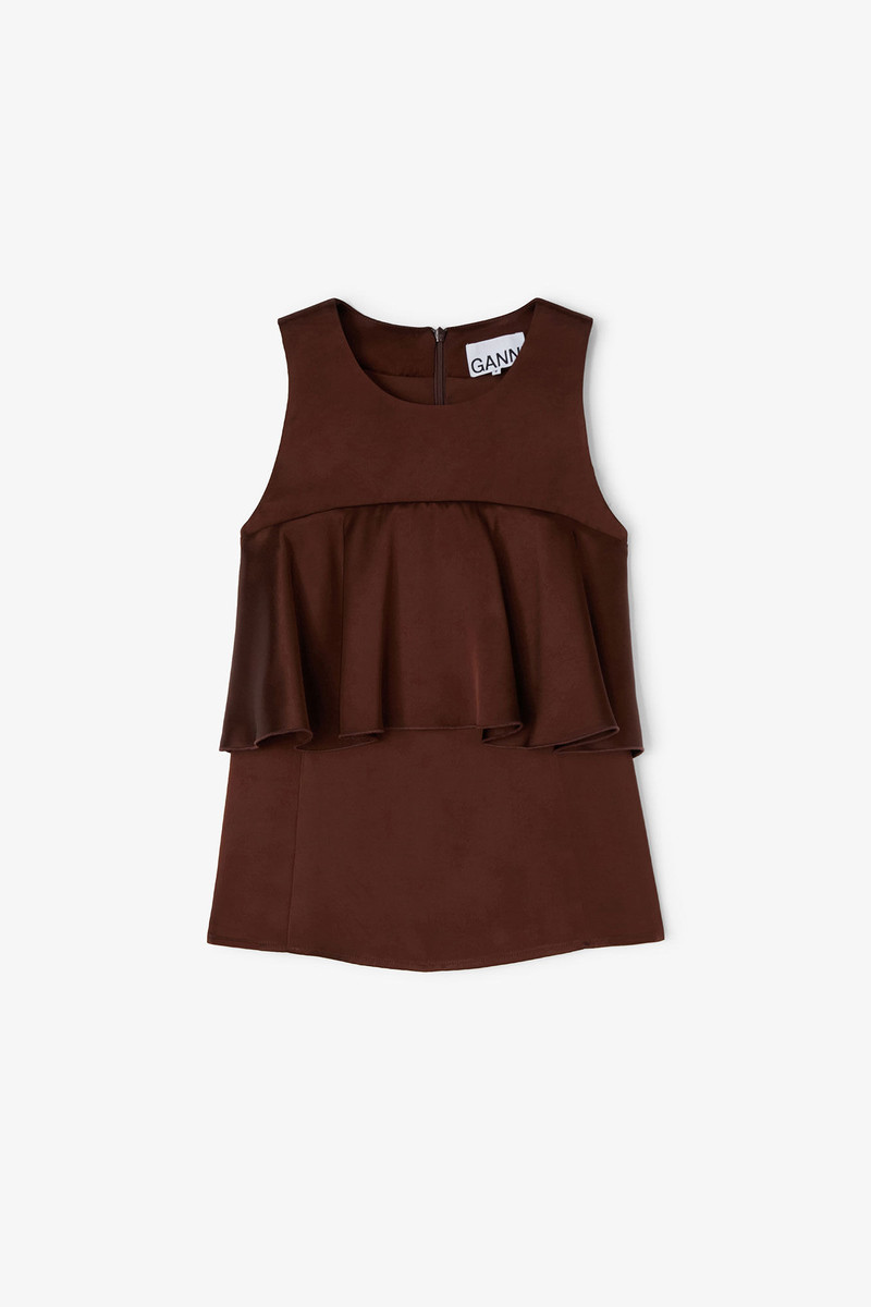 BROWN RUFFLE TOP 1