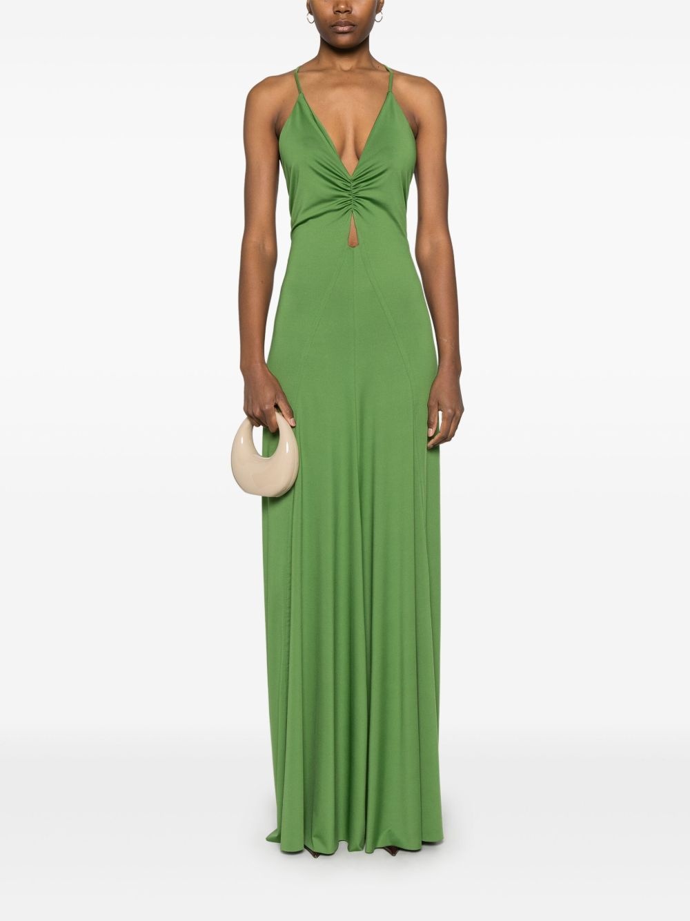 V-neck ruched gown - 2
