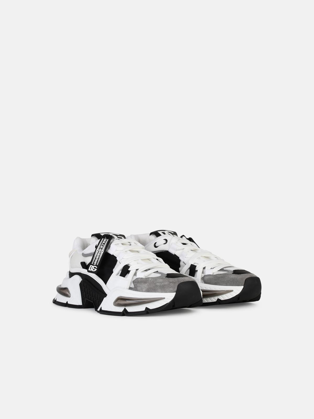 AIRMASTER GRAY AND BLACK LEATHER BLEND SNEAKERS - 2