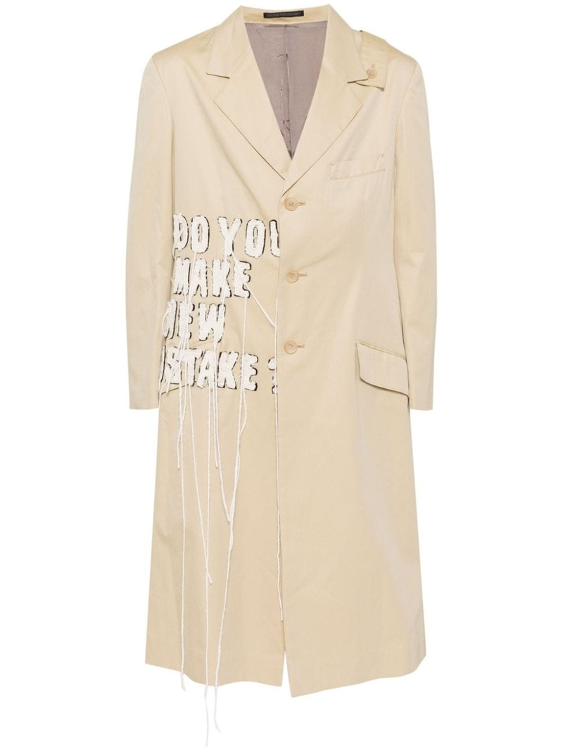 slogan patch single-breasted blazer 1