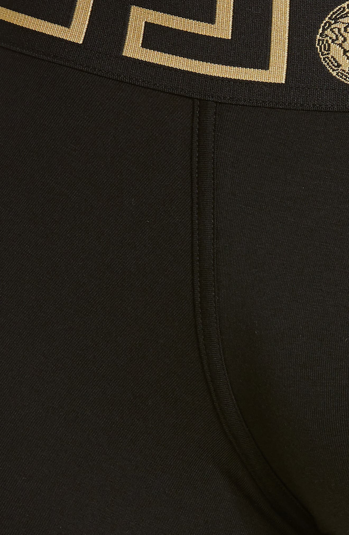 Versace Long Stretch Cotton Trunks in Black/Gold at Nordstrom - 5