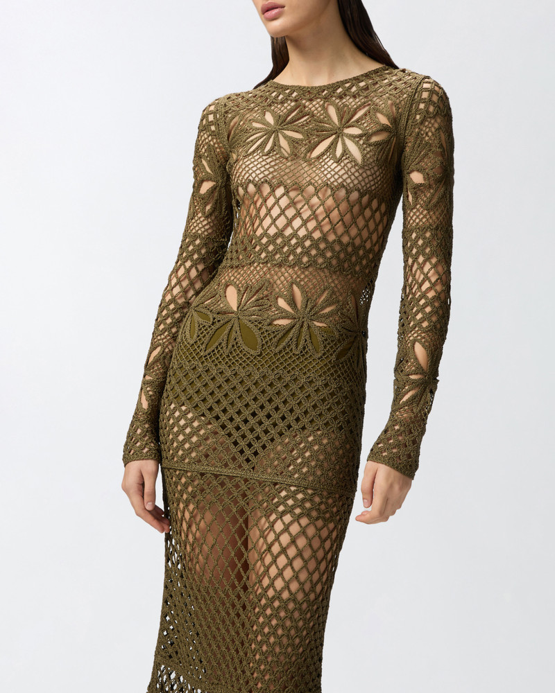 LONG OPENWORK CROCHET DRESS 5