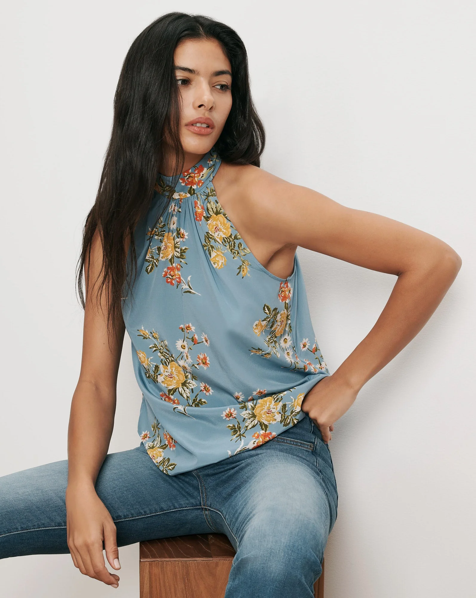 KOVI FLORAL HALTER TOP - 1