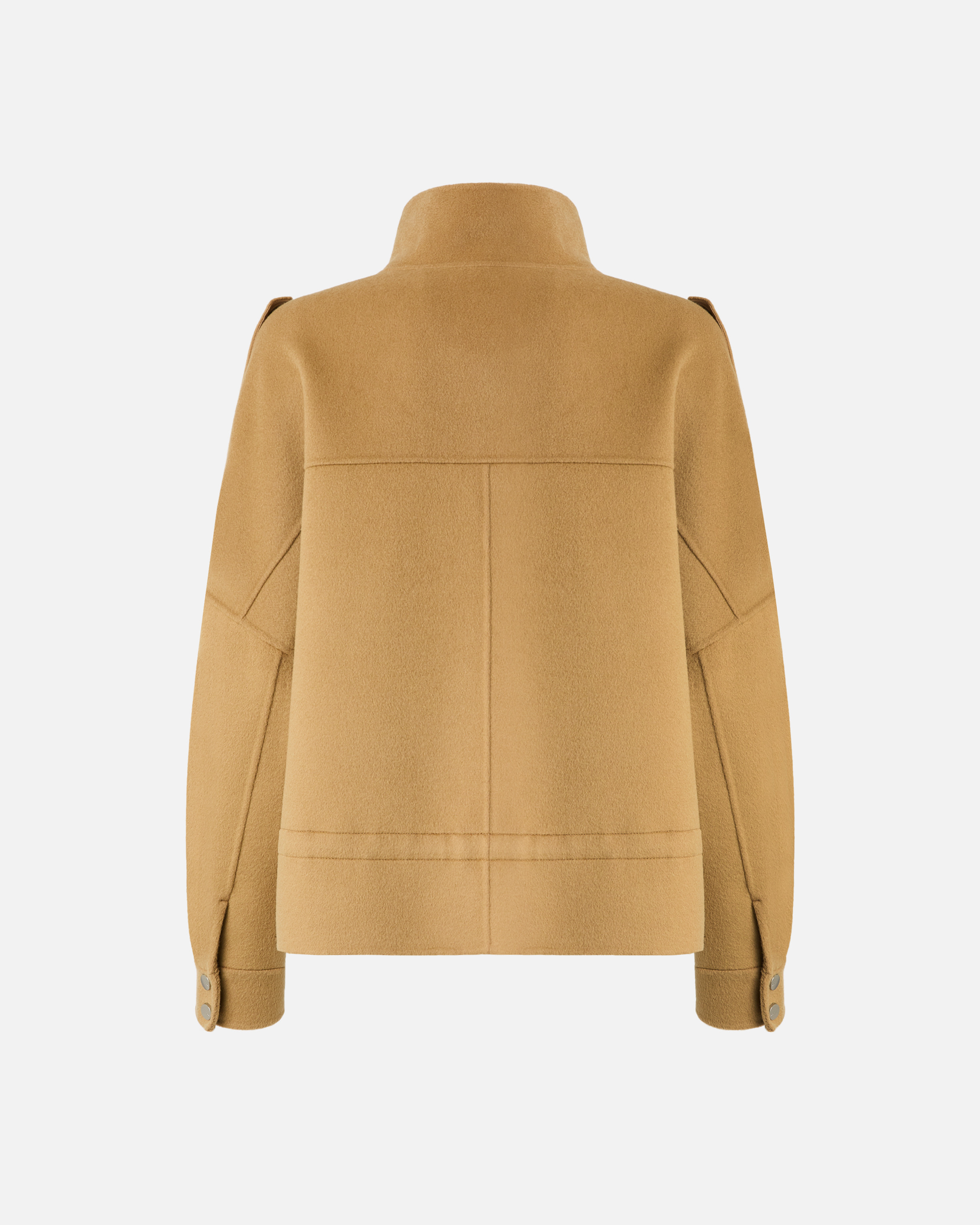 DOUBLE CLOTH PEA COAT WITH HIGH COLLAR - 2