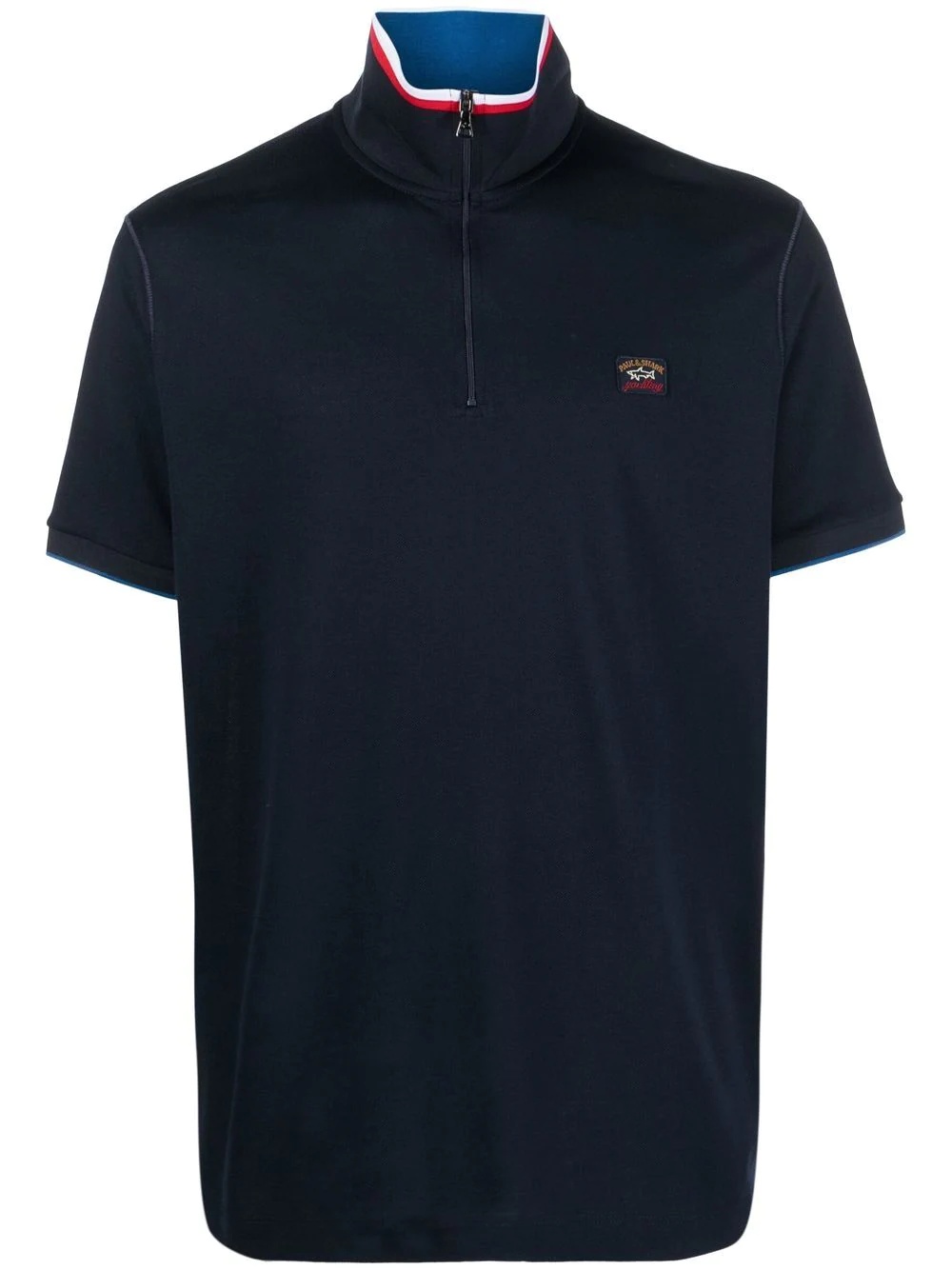 logo-patch short-sleeved polo shirt - 1