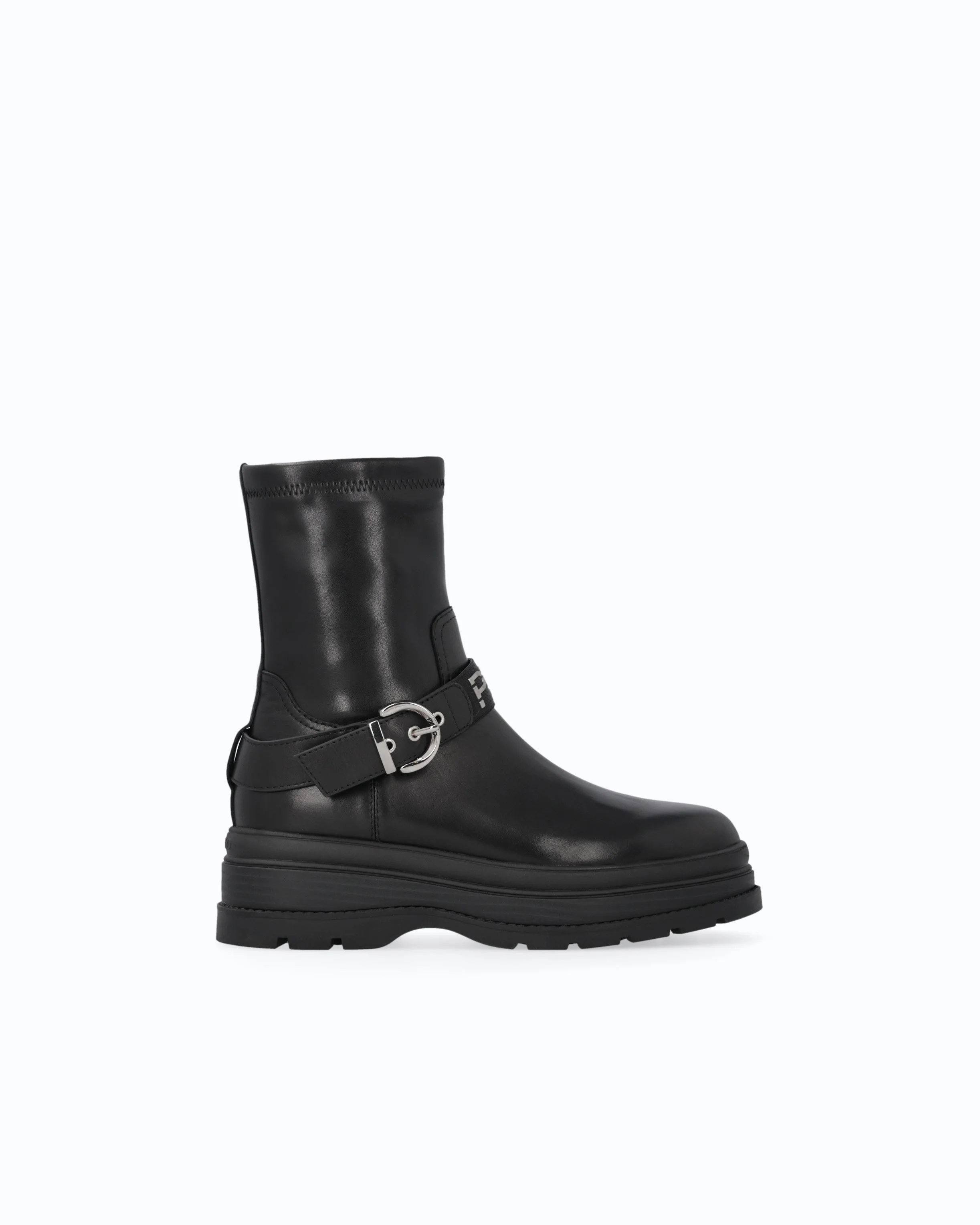 LEATHER ANKLE BOOTS WITH STRAP - 1