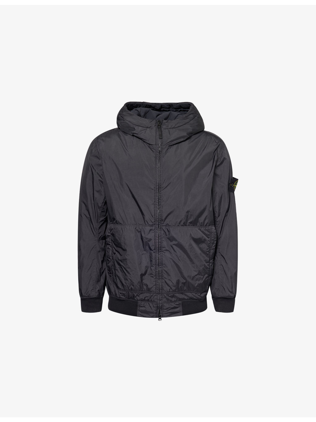 Garment Dyed Crinkle Reps Logo-Patch Padded Shell Jacket - 1