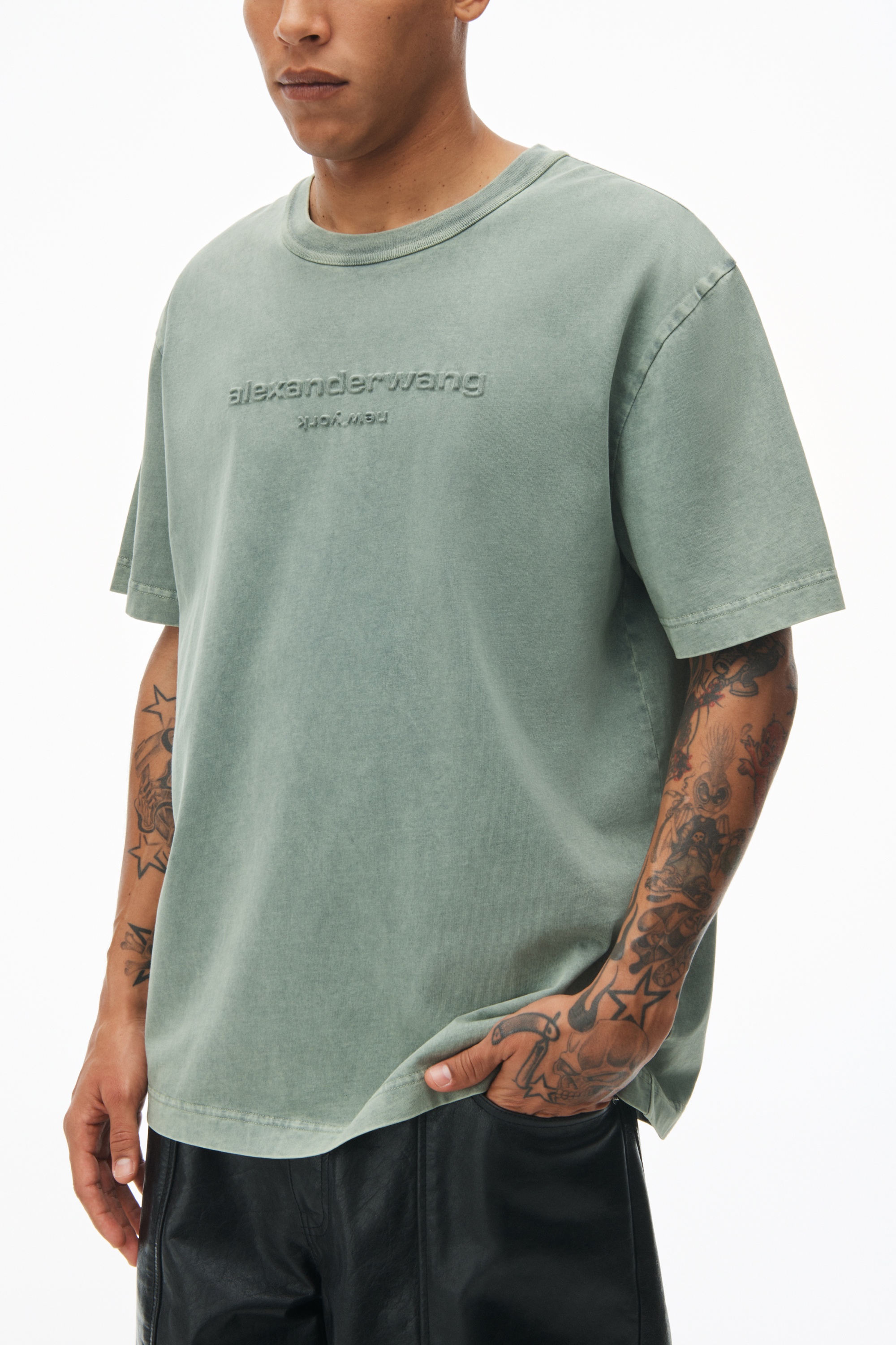 Acid Wash Tee in Cotton Jersey - 3