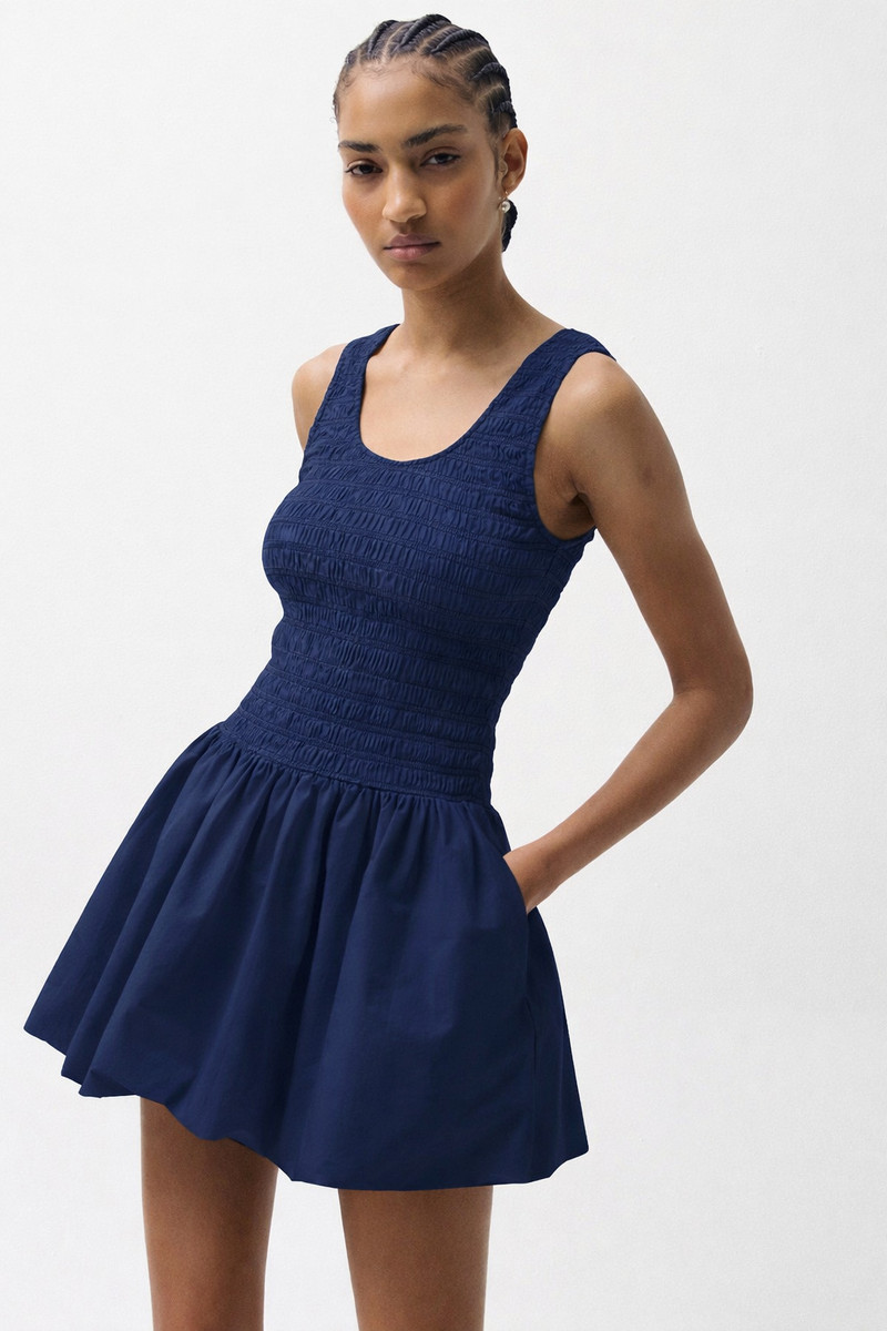 PISTOLA ILONA BUBBLE HEM DRESS - PEACOAT outlook