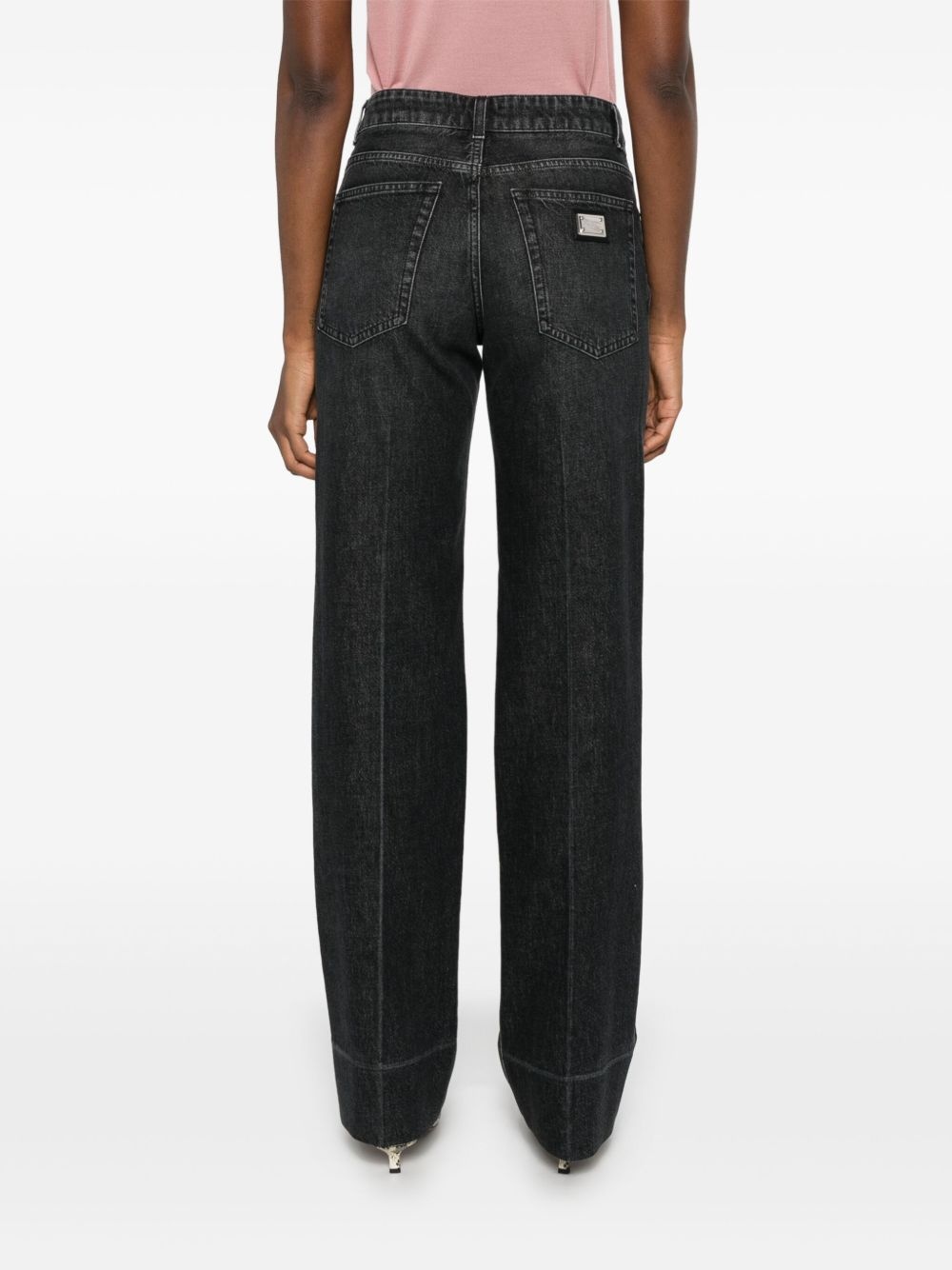 pressed-crease straight-leg jeans - 4