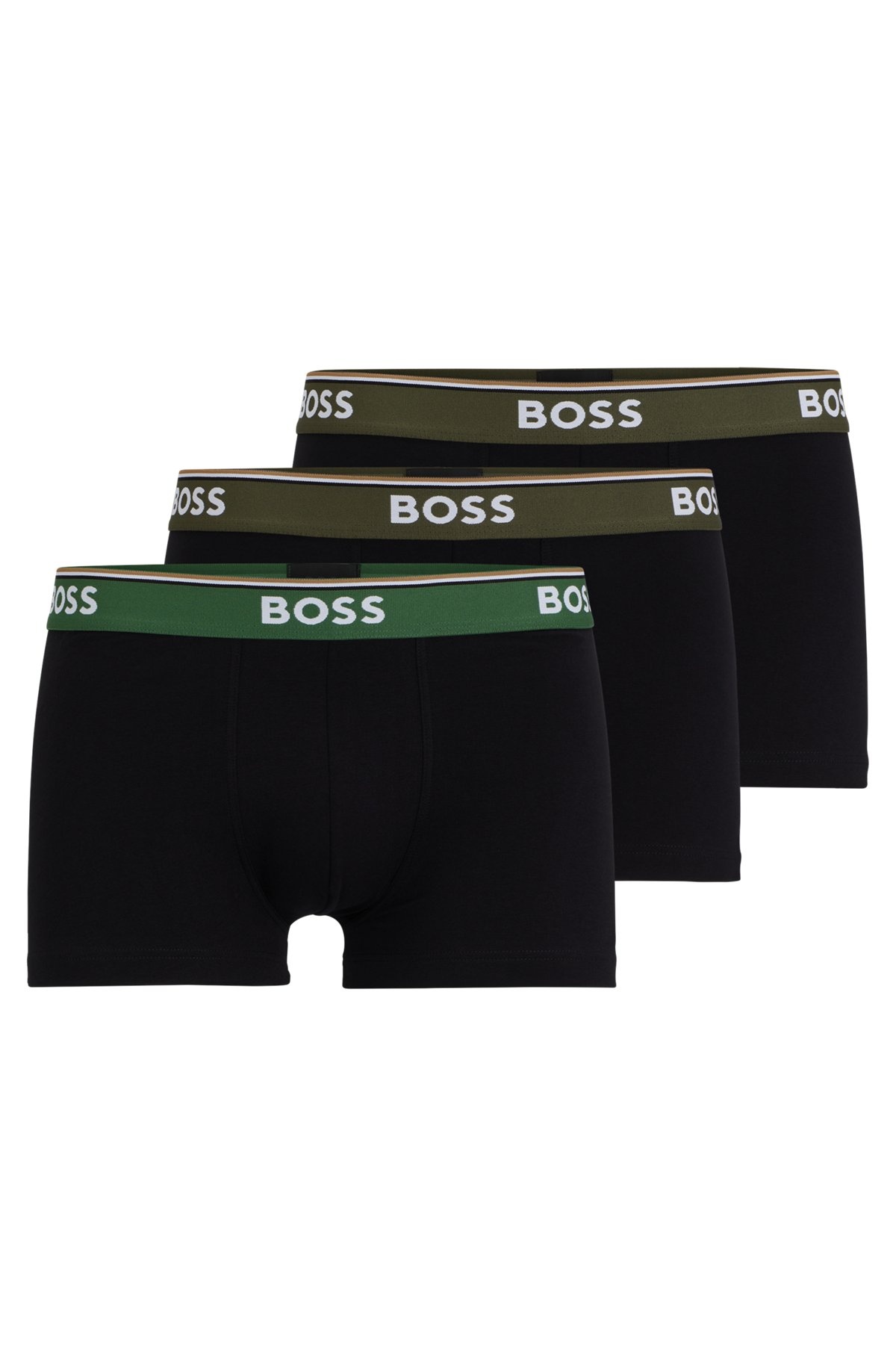THREE-PACK OF STRETCH-COTTON TRUNKS WITH LOGO WAISTBANDS - 1