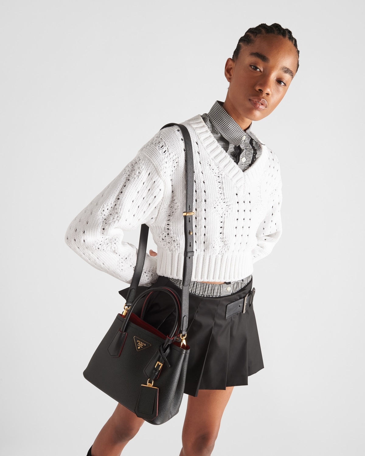 Prada Prada Double Saffiano leather mini bag | REVERSIBLE
