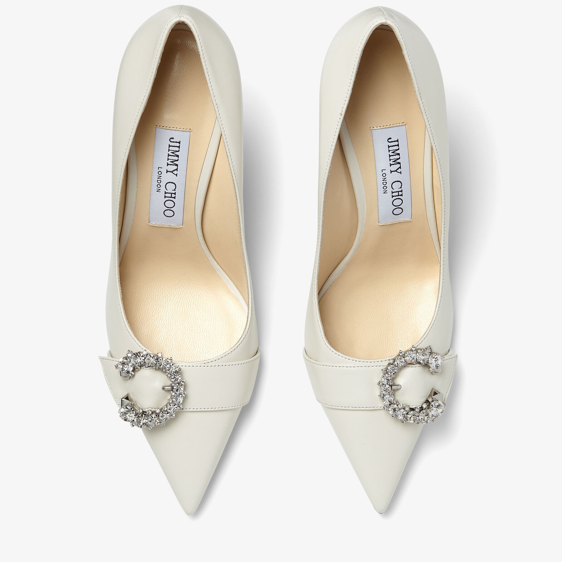 JIMMY CHOO　SARESA 65 NAP　LATTE34 JIMMY CHOO SARESA 65 NAP LATTE34 White Mesh Pointed-Toe Pumps with