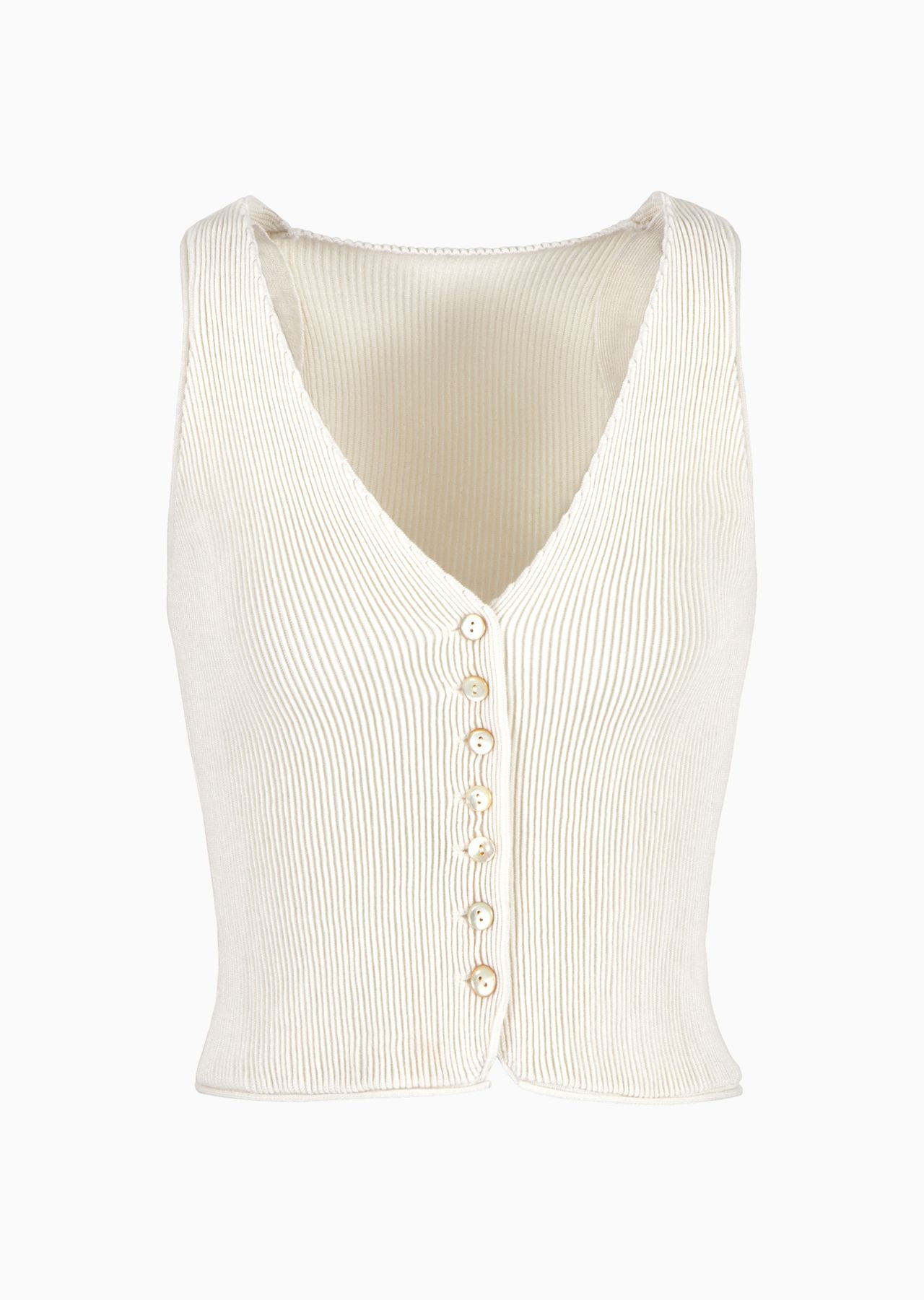 Ottoman cashmere-blend V-neck gilet - 1
