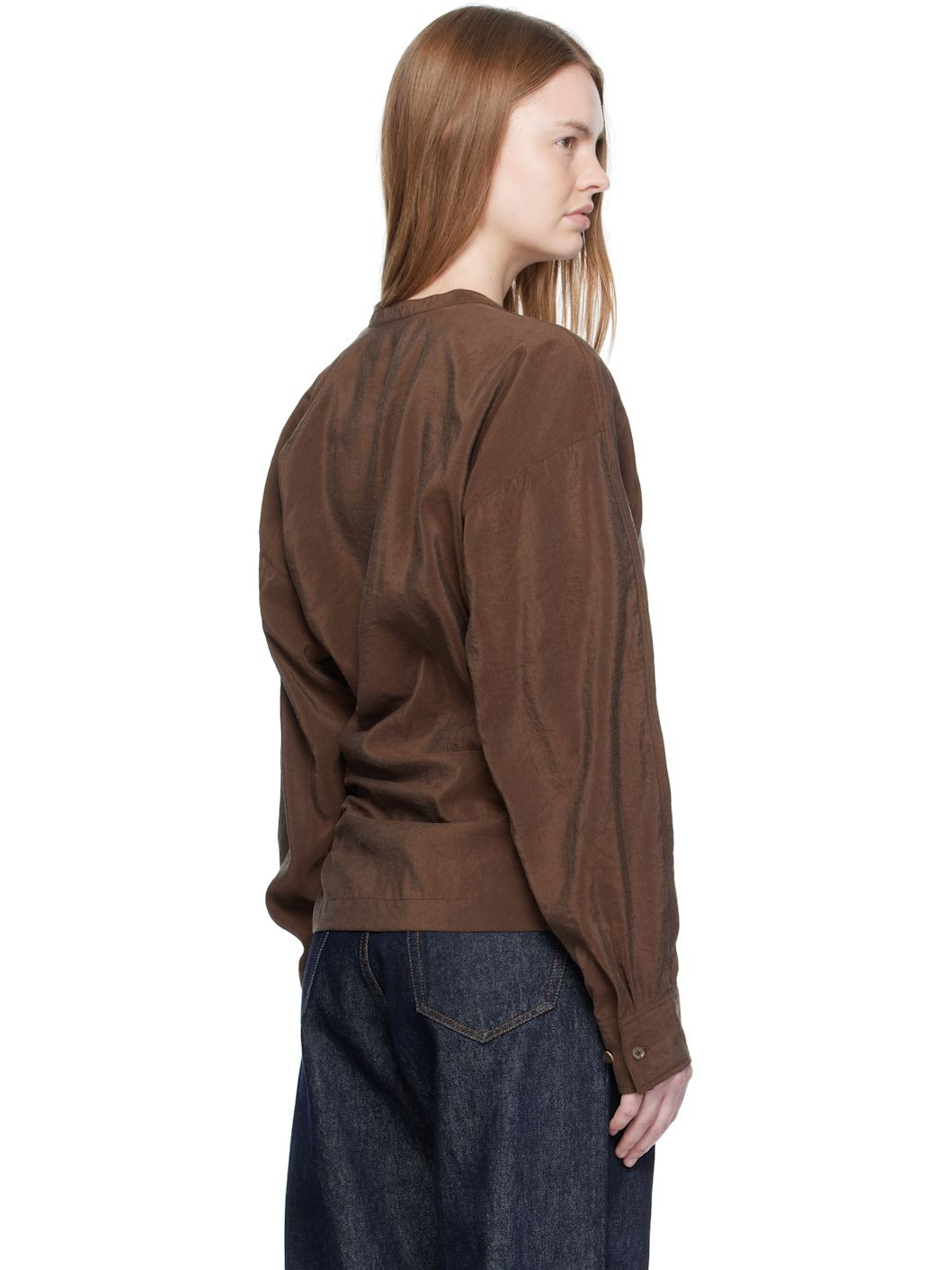 Brown Twisted Blouse - 3