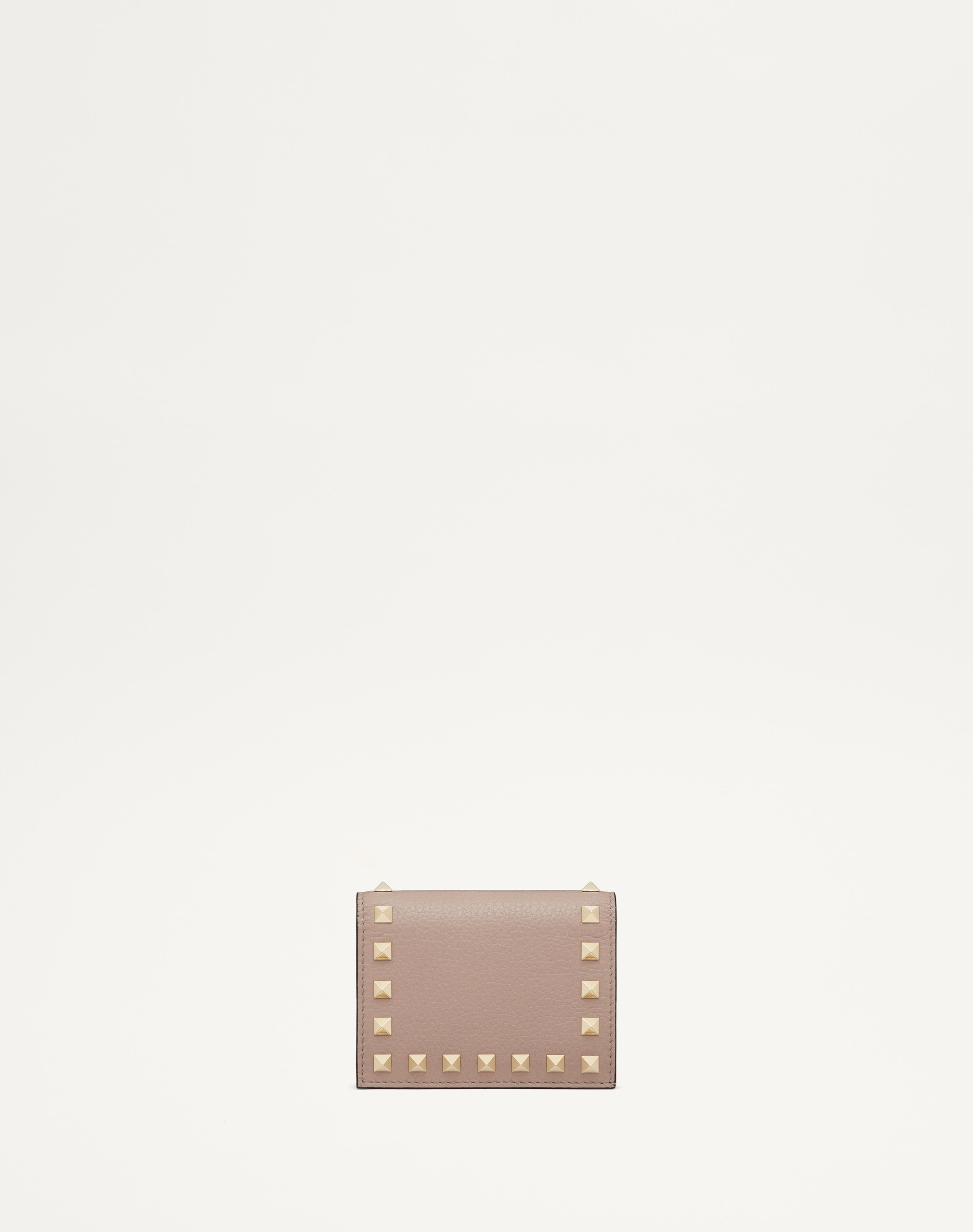 SMALL ROCKSTUD GRAINY CALFSKIN WALLET - 1