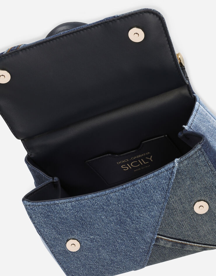 Small Sicily bag in patchwork denim and calfskin - 5