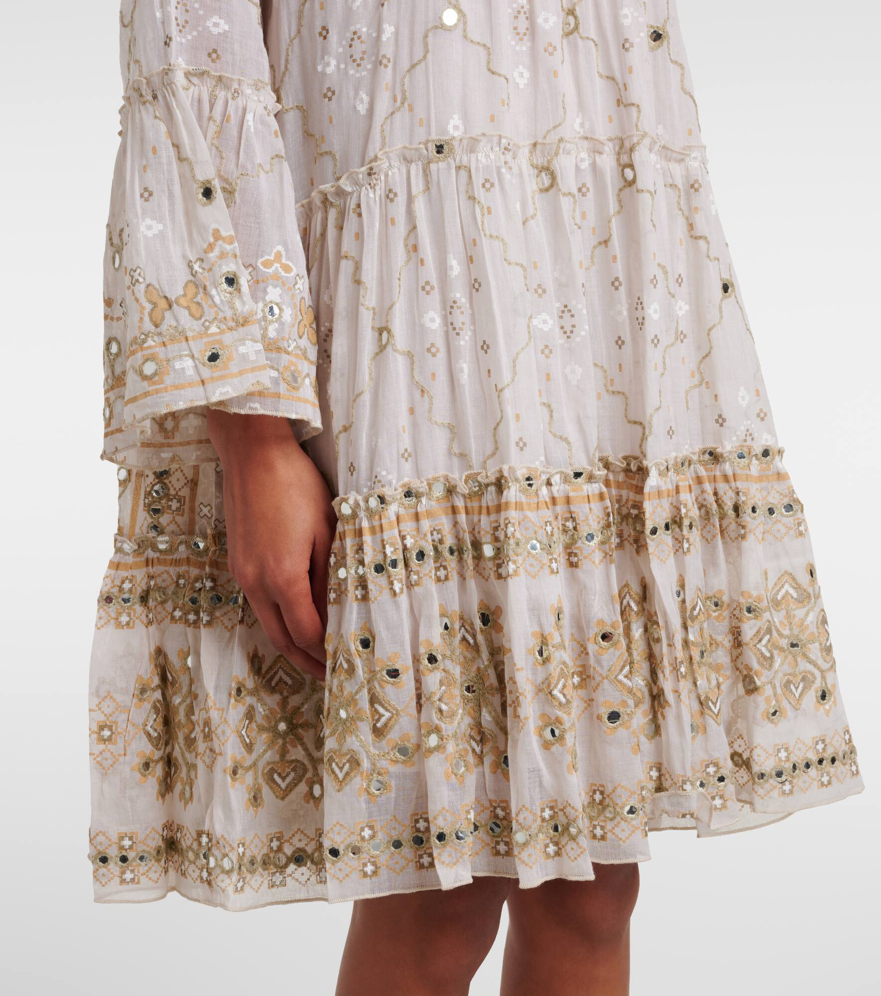 Mosaic printed cotton midi dress - 5