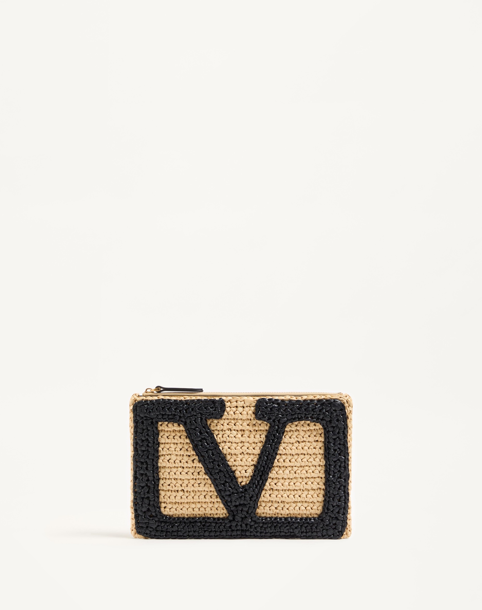 VALENTINO GARAVANI VIVA SUPERSTAR SYNTHETIC RAFFIA POUCH - 1
