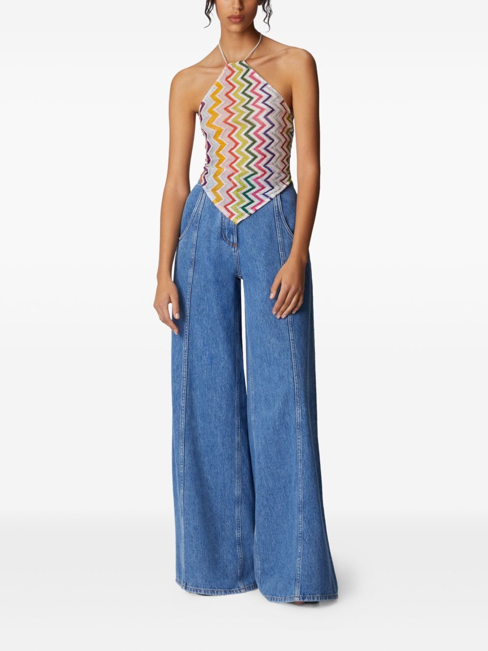 zigzag-woven top - 2