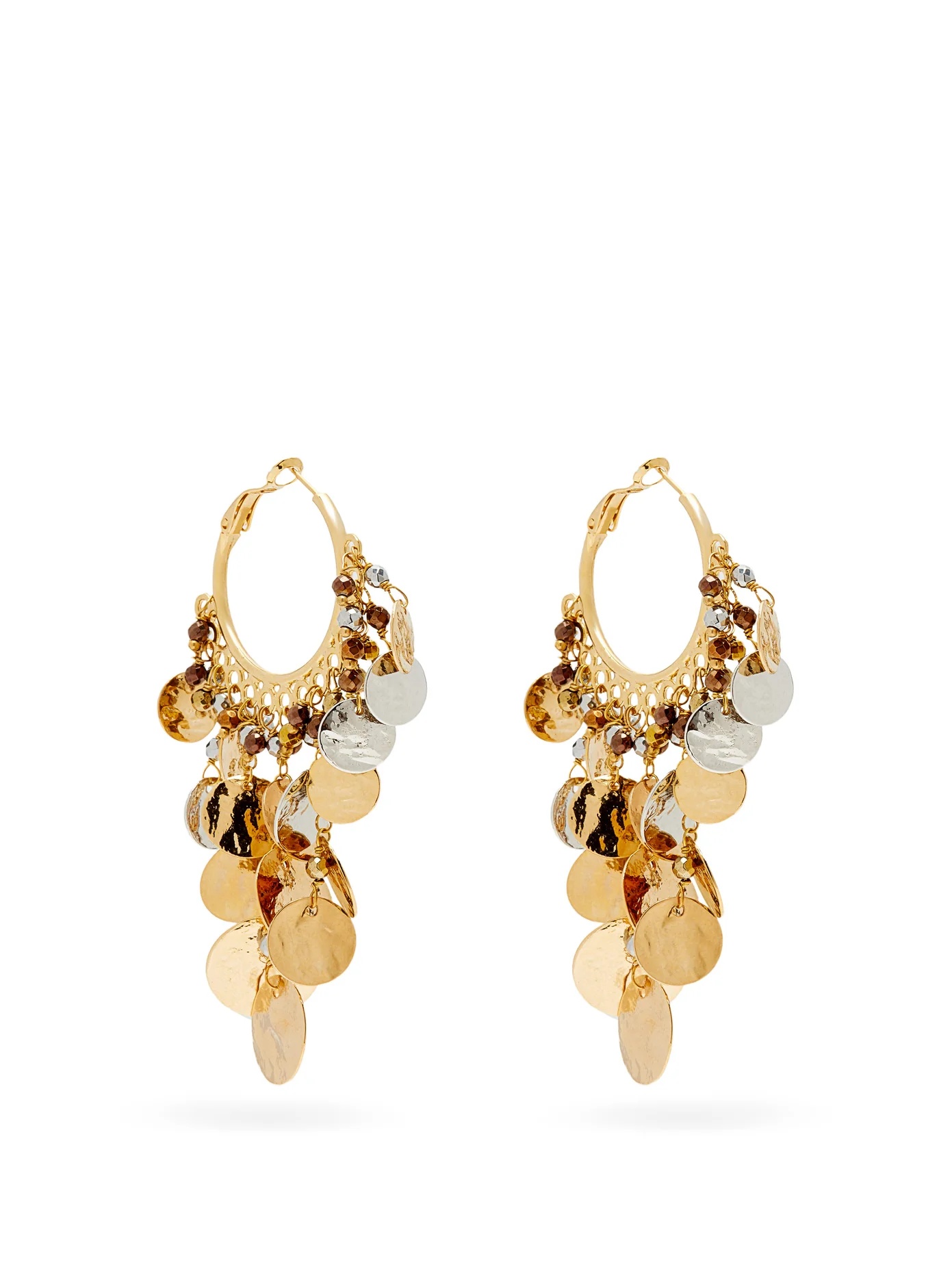 Gitana coin-embellished hoop earrings - 1