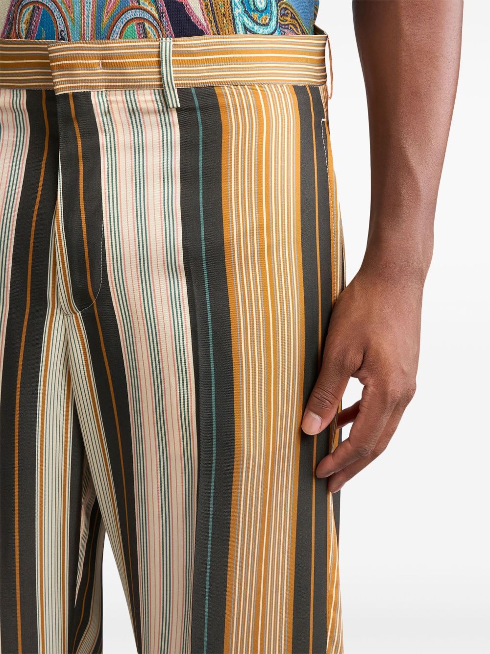 striped straight-leg trousers - 5