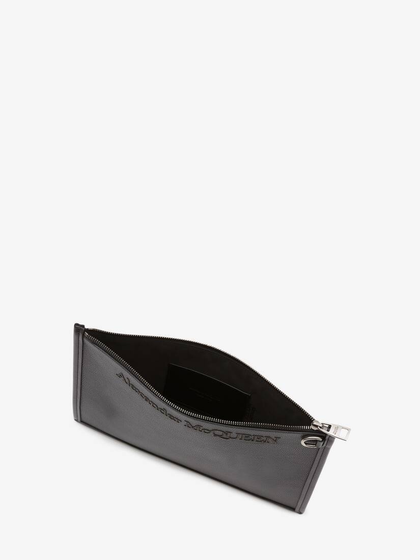 Edge Zip Pouch in Black - 3