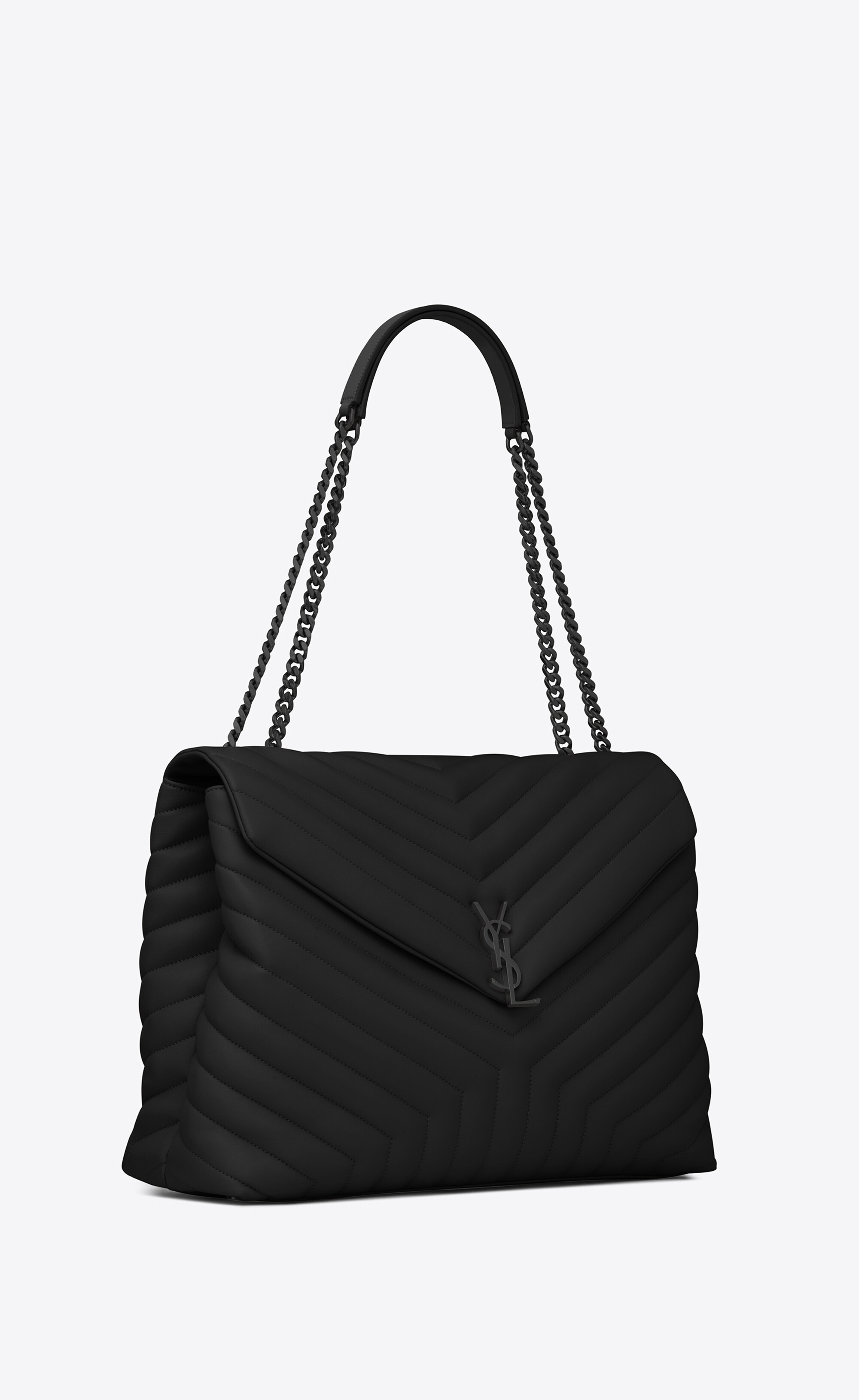 loulou large chain bag in matelassé "y" leather - 6
