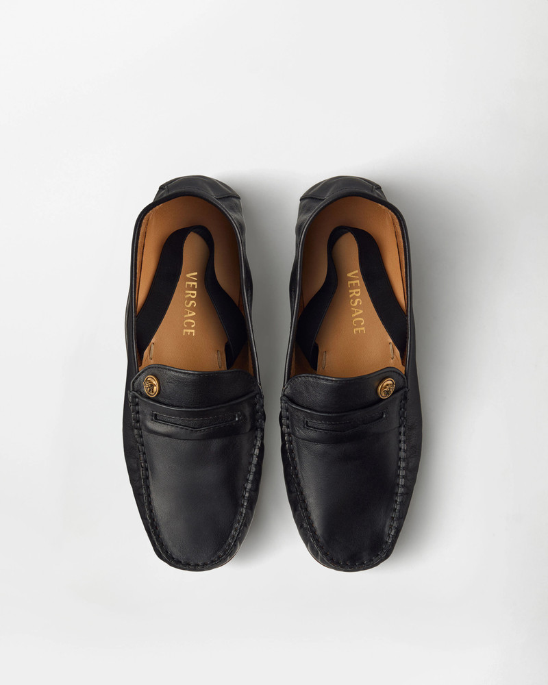 VERSACE Guanto Leather Moccassins outlook
