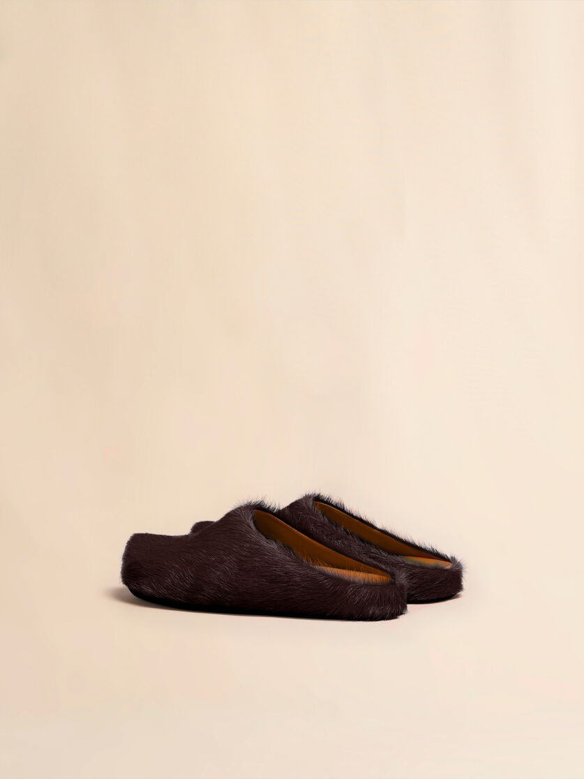 BROWN LONG HAIRCALFSKIN FUSSBETT SABOT - 3