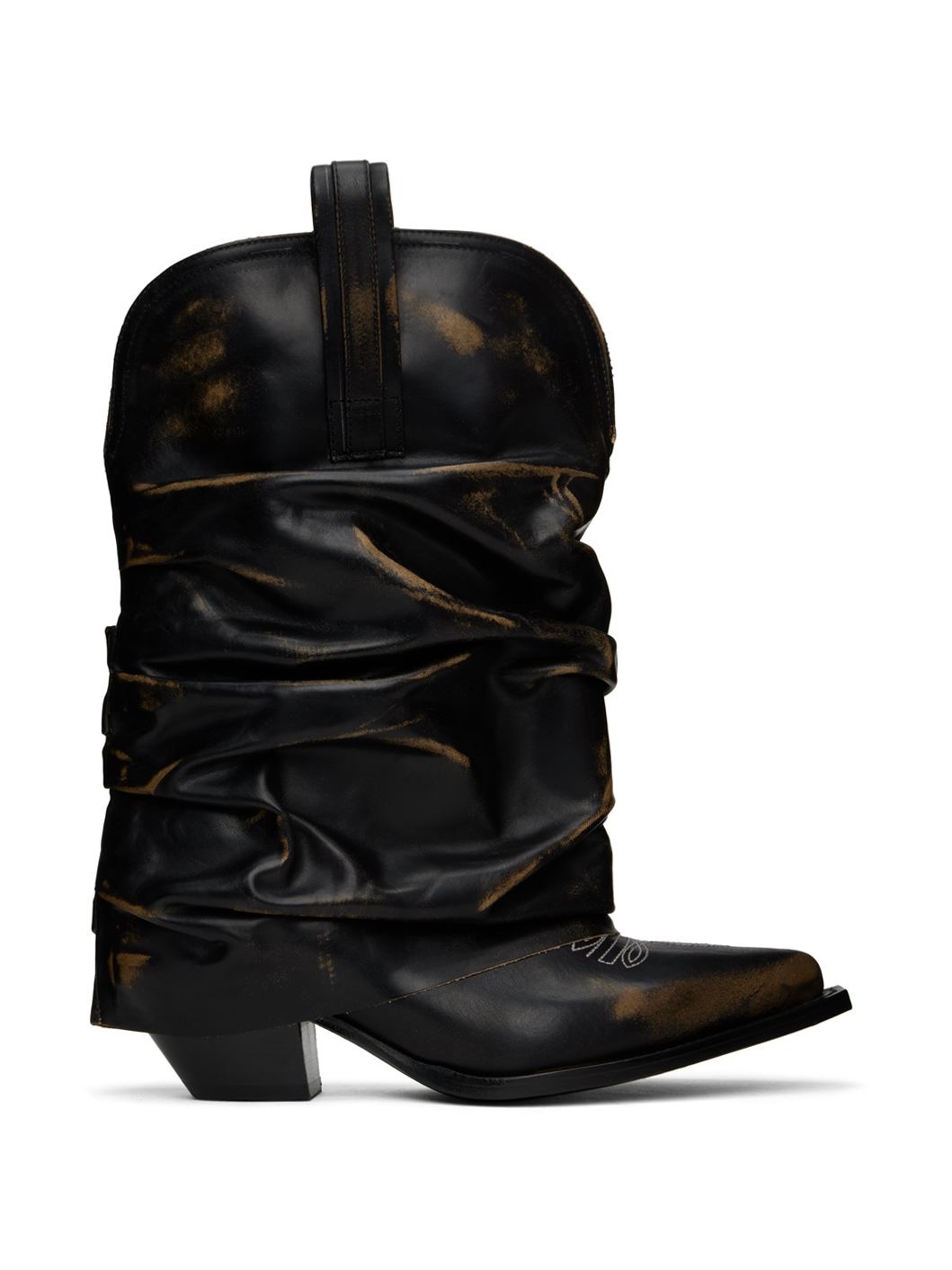 Black Low Rider Cowboy Boots - 1