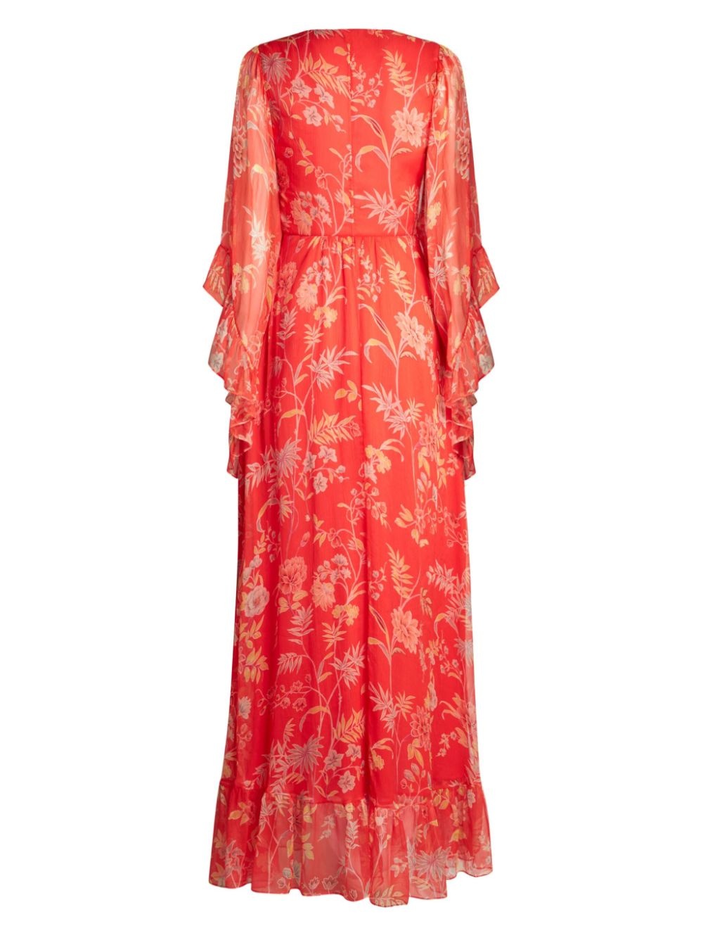 floral-print silk dress - 2