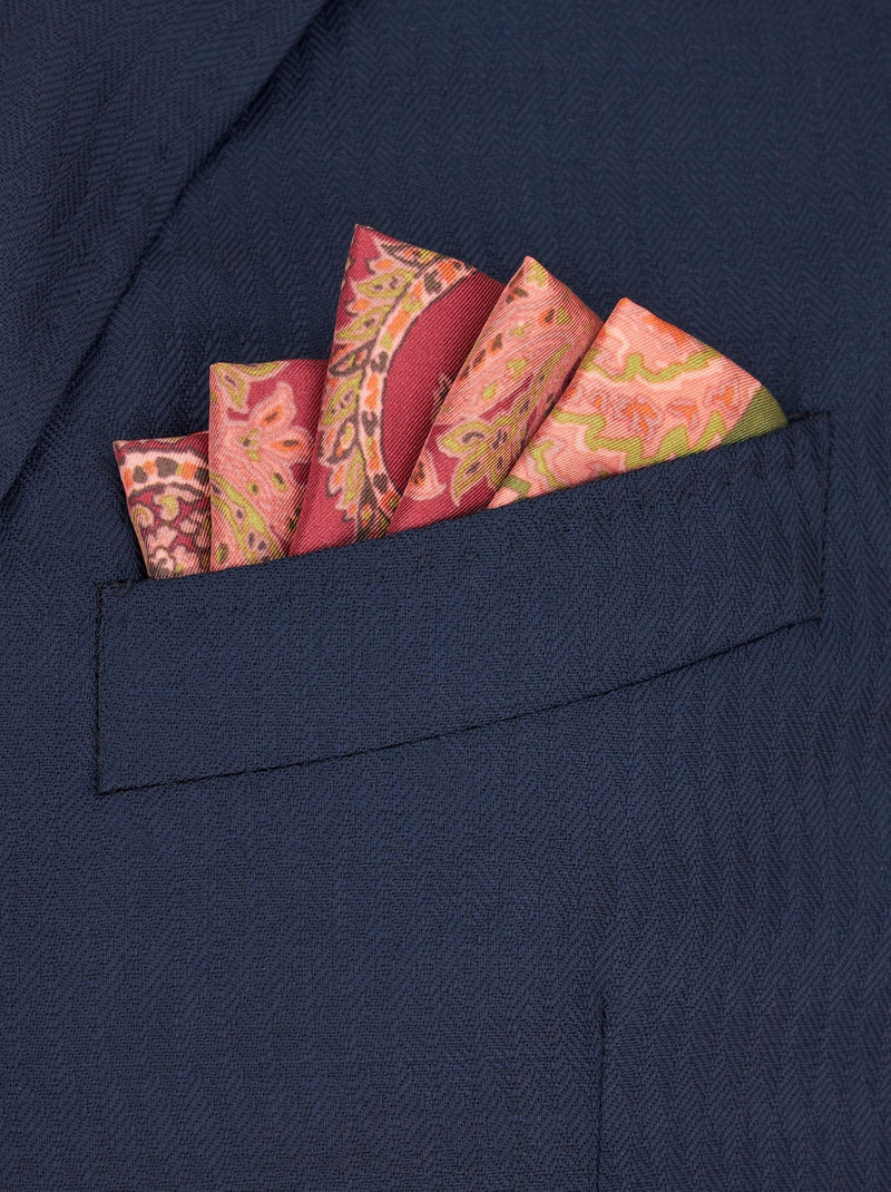 Etro PRINTED SILK POCKET SQUARE outlook